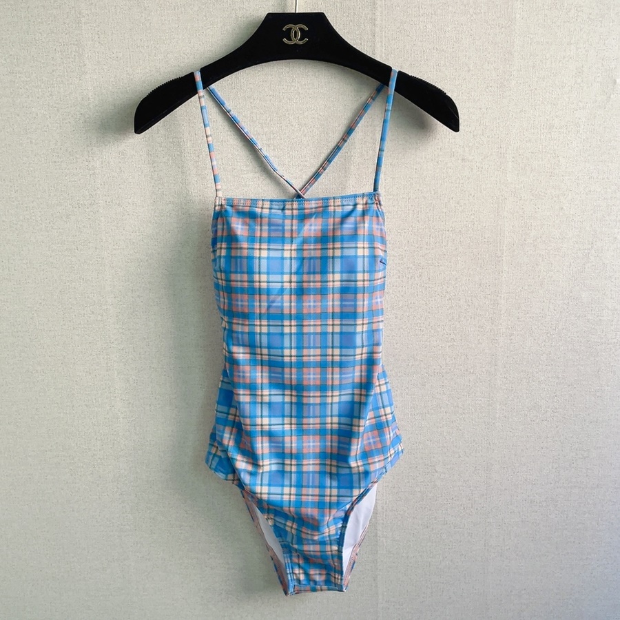 패션 바이 카카오 | [긱시크]블루벨 레트로 체크 모노키니 수영복 바캉스 호캉스 빅사이즈, image size:900x900
