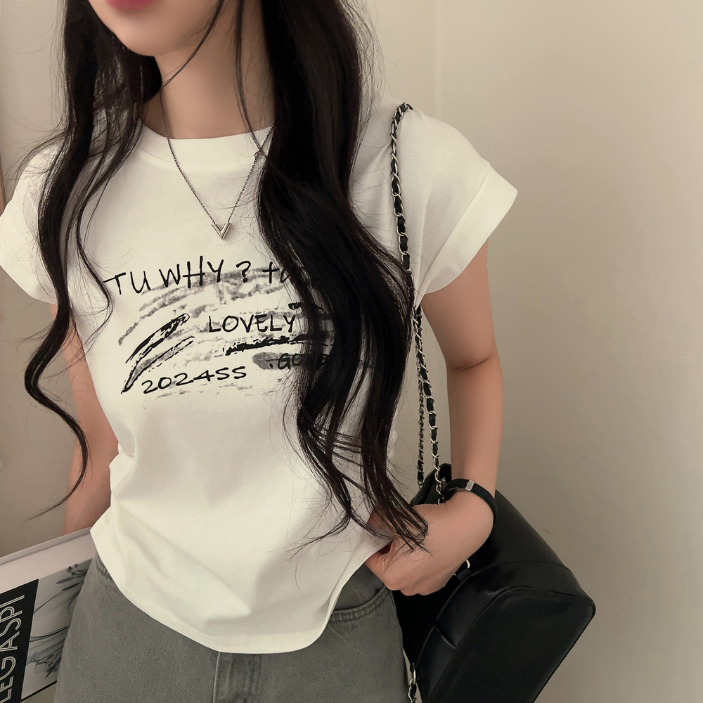 DAOTIANLP シャーリング半袖Tシャツ
