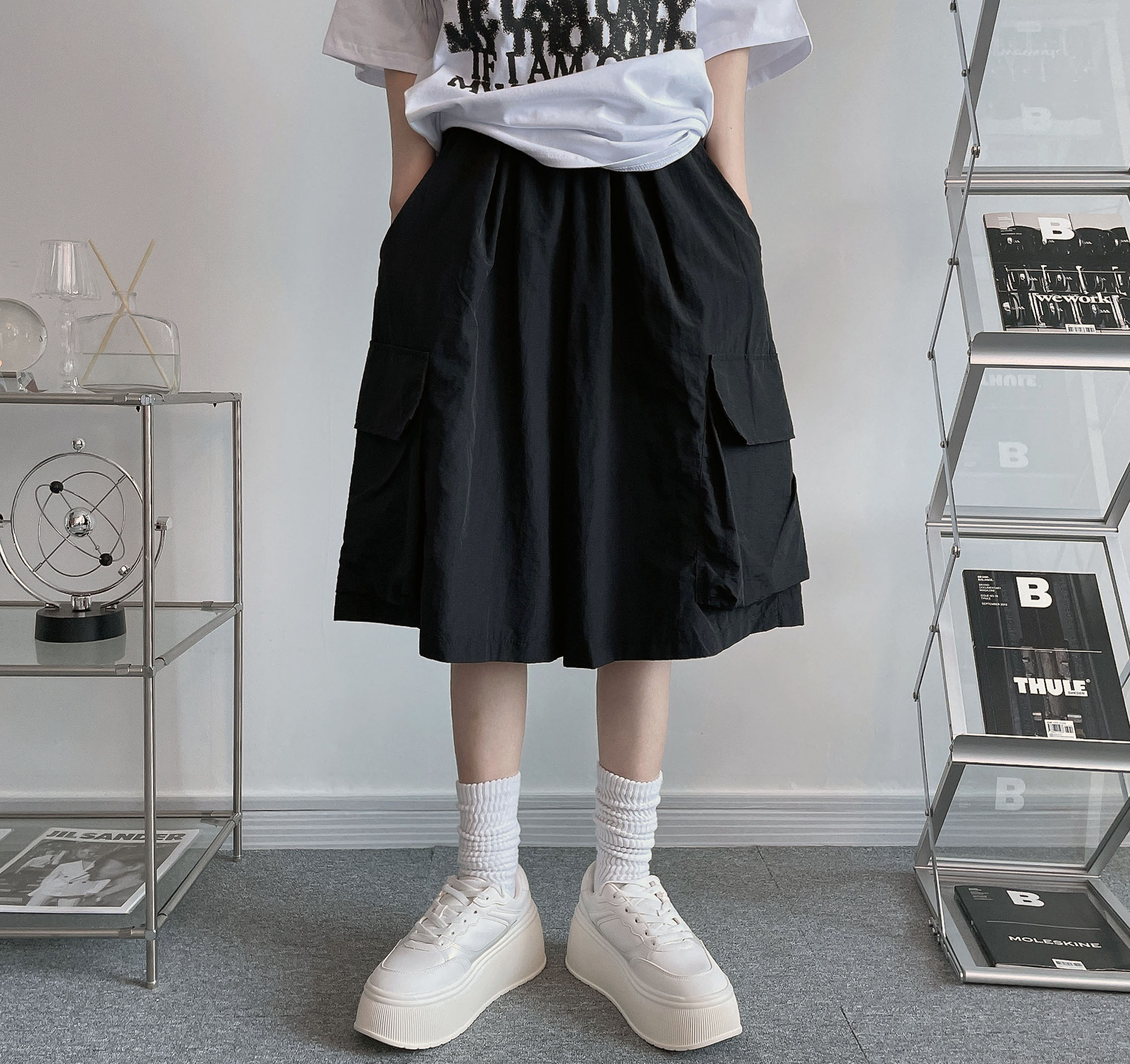 新品 ピン 全方向ストレッチ 撥水ナイロン ハーフパンツ ホワイト L PING APPAREL】全方向ストレッチサッカーショートパンツ