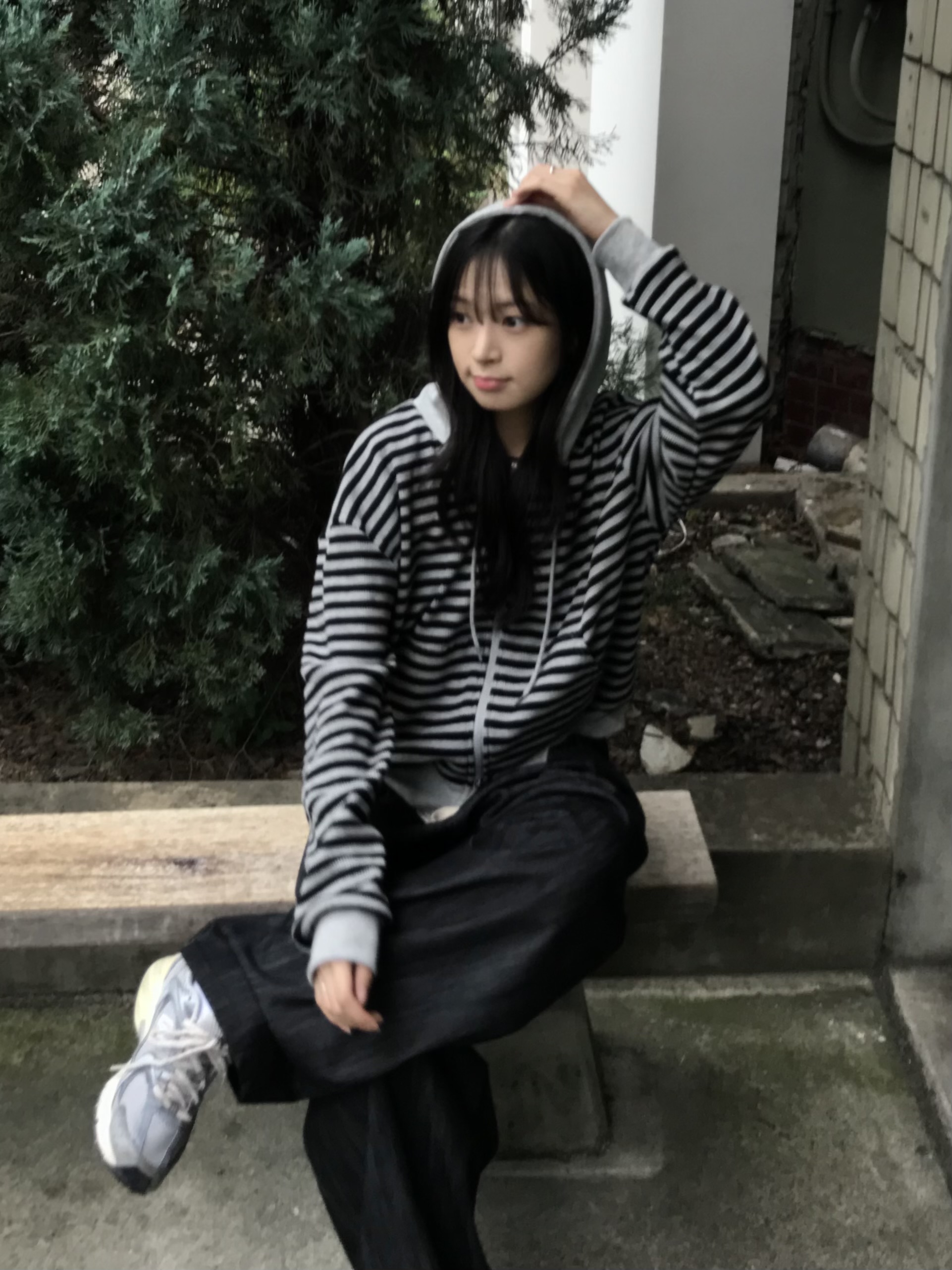 ボーダーニットパーカー/ジップアップパーカー | ファッション通販