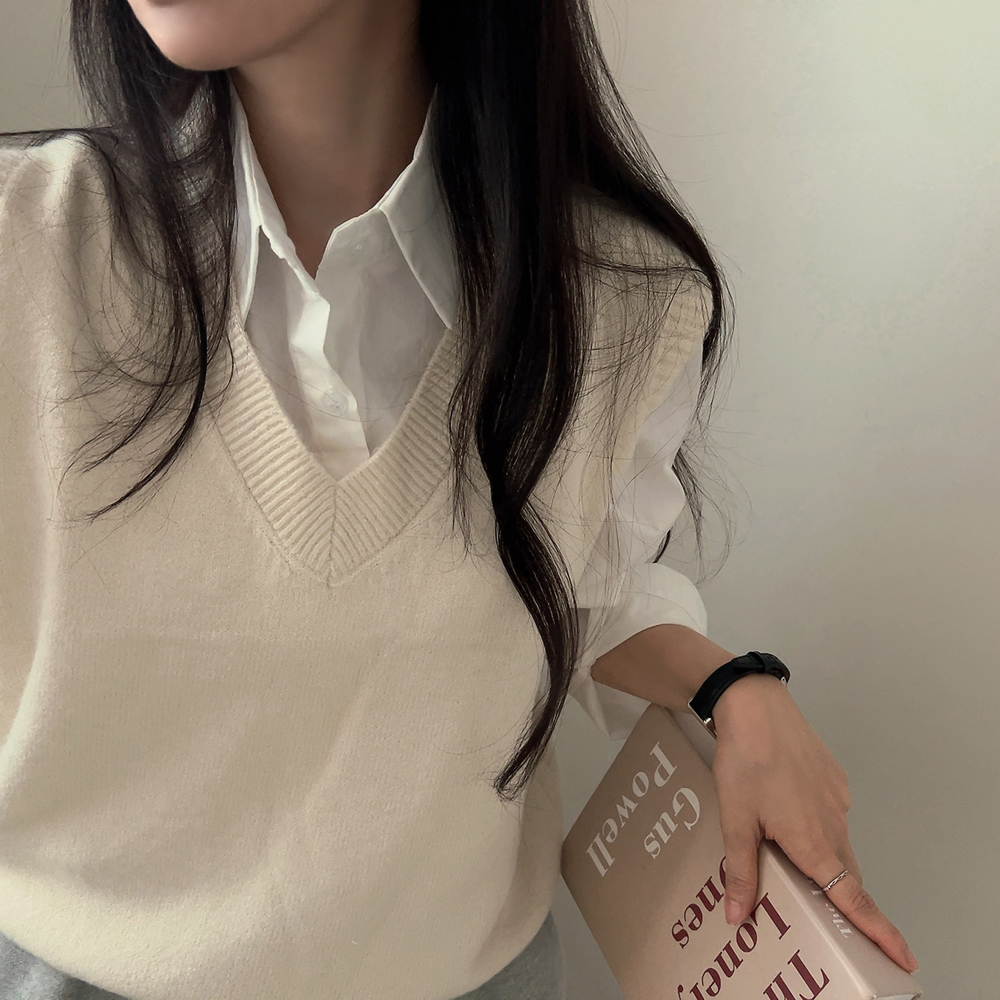 Paula Canovas del Vas Vネック ニット ベスト Paula Canovas del Vas Vネック ニット ベスト