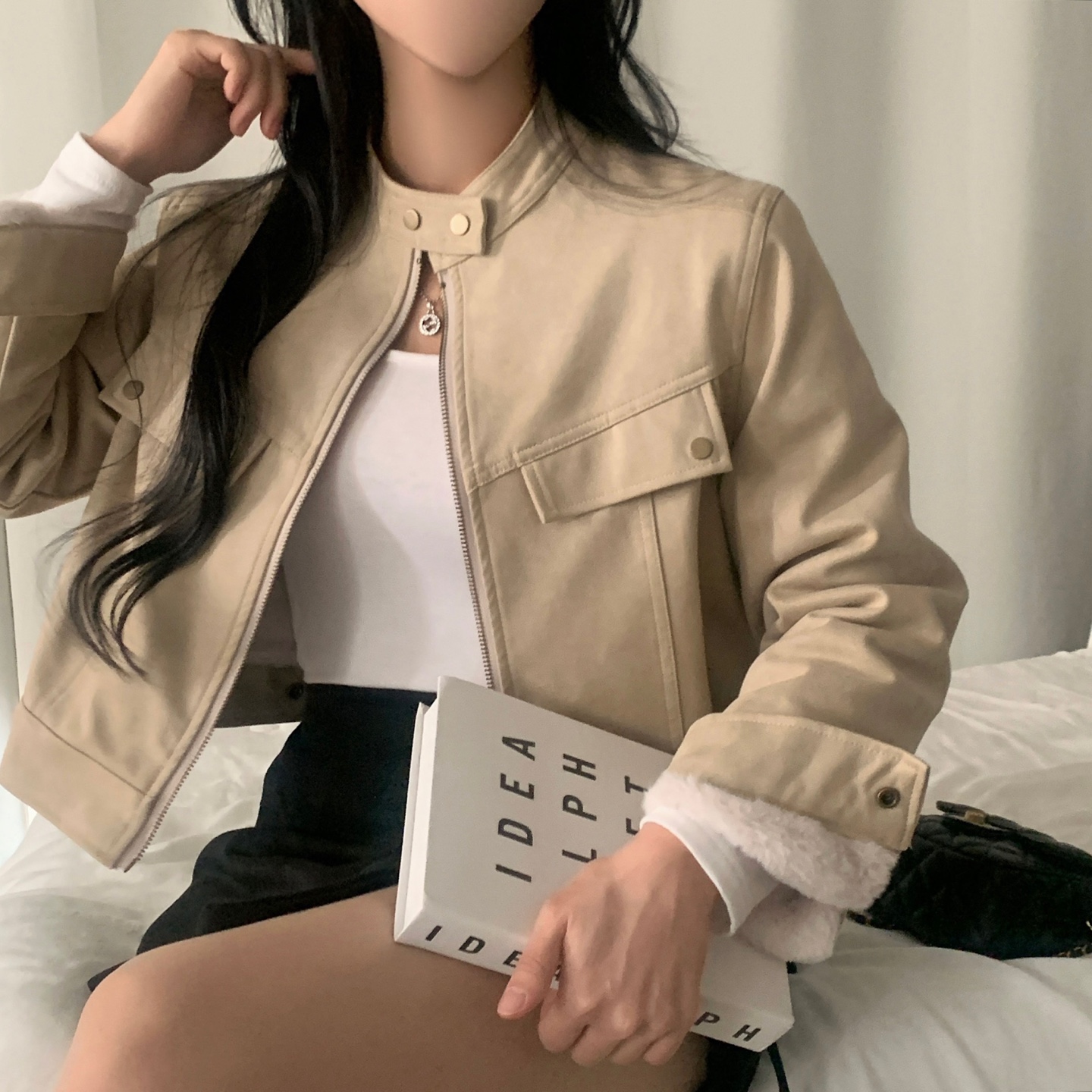 スエードボアクロップドジャケット | ファッション通販サイト NUGU