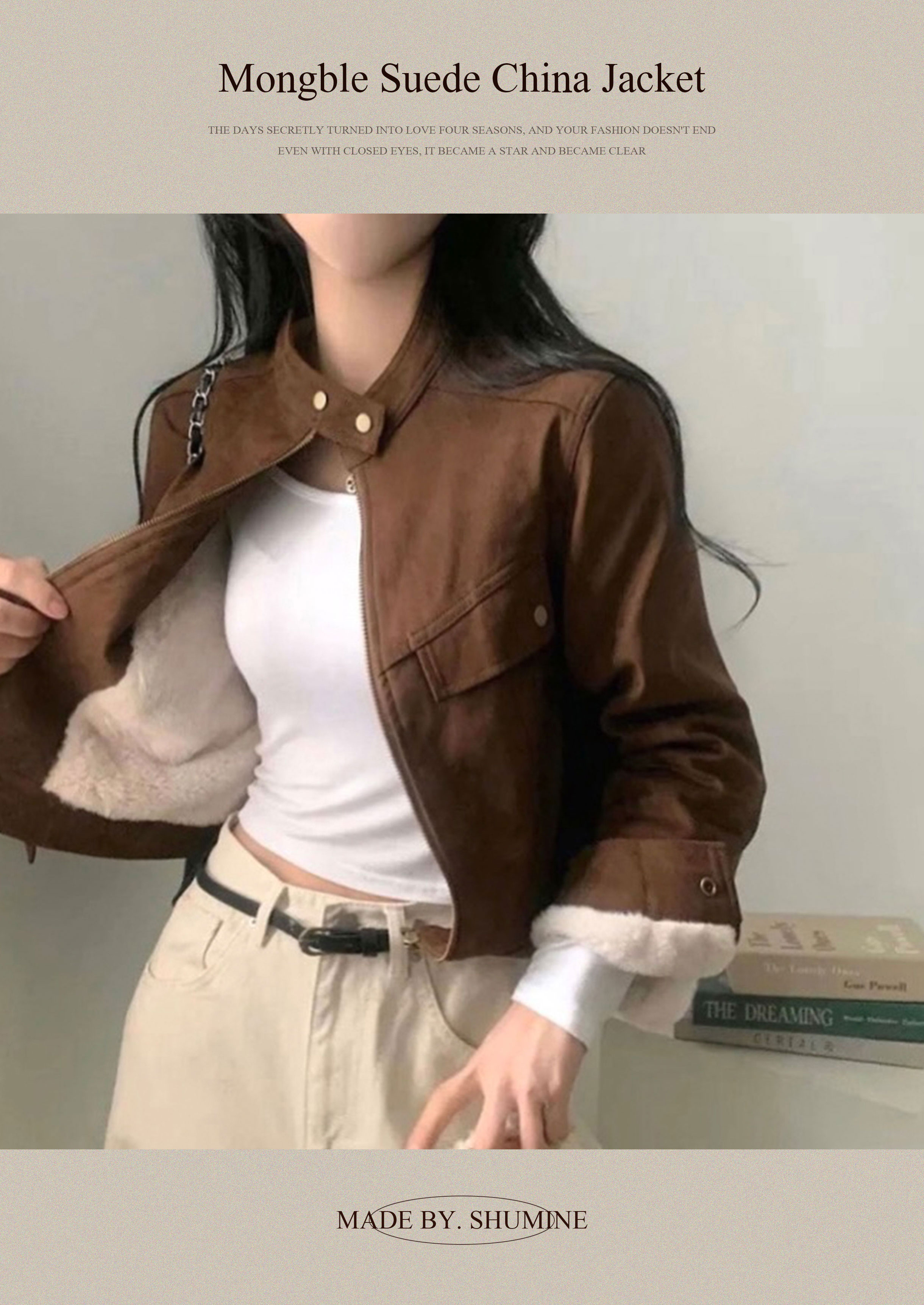 スエード クロップド ボンバー ジャケット　サイズ38 クロップドボンバージャケット |アビエーター、レザー&サテン | H&M JP