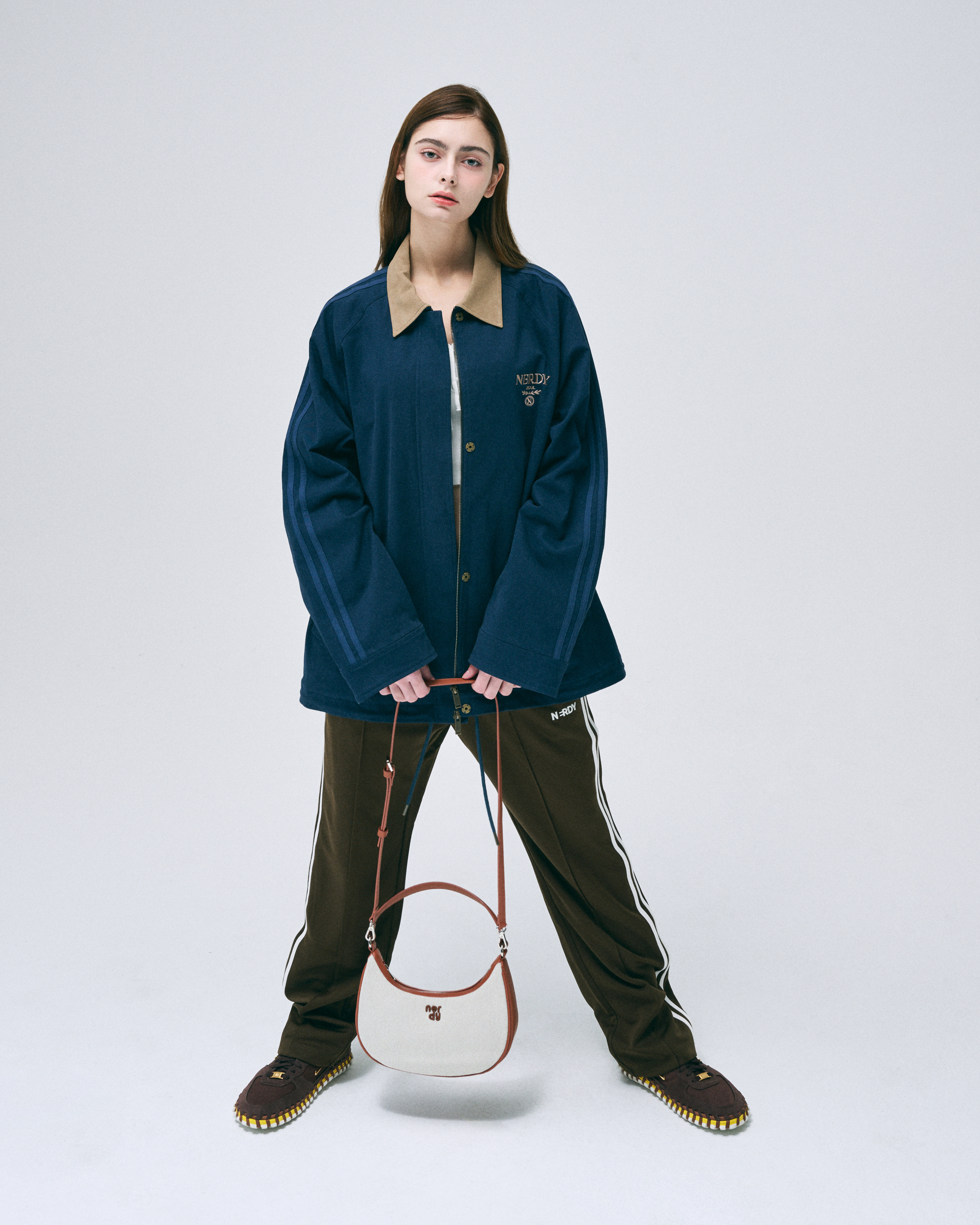 さらに100円引き◆NERDY◆Canvas two-way hobo bag MUSINSA公式 | NERDY Canvas two way hobo bag brown