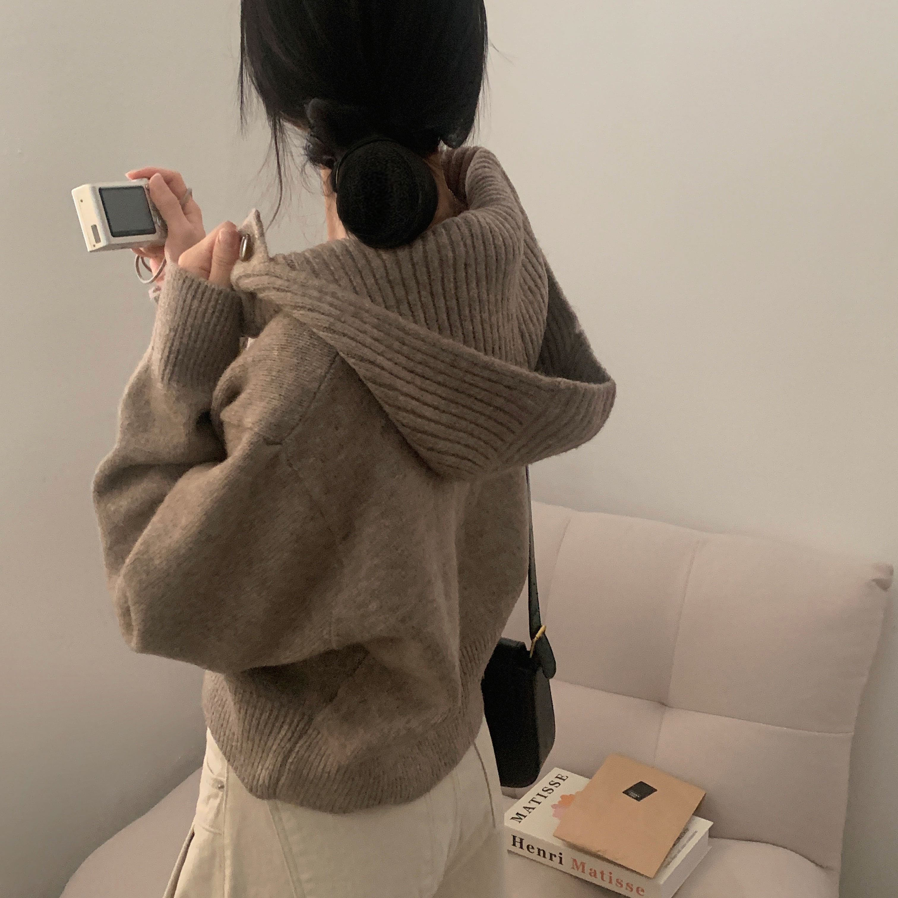 MOMO　　 me プリーツ　ハイネック　カーディガンFINE KNIT MOMO様専用 me プリーツ ハイネック カーディガンFINE KNIT