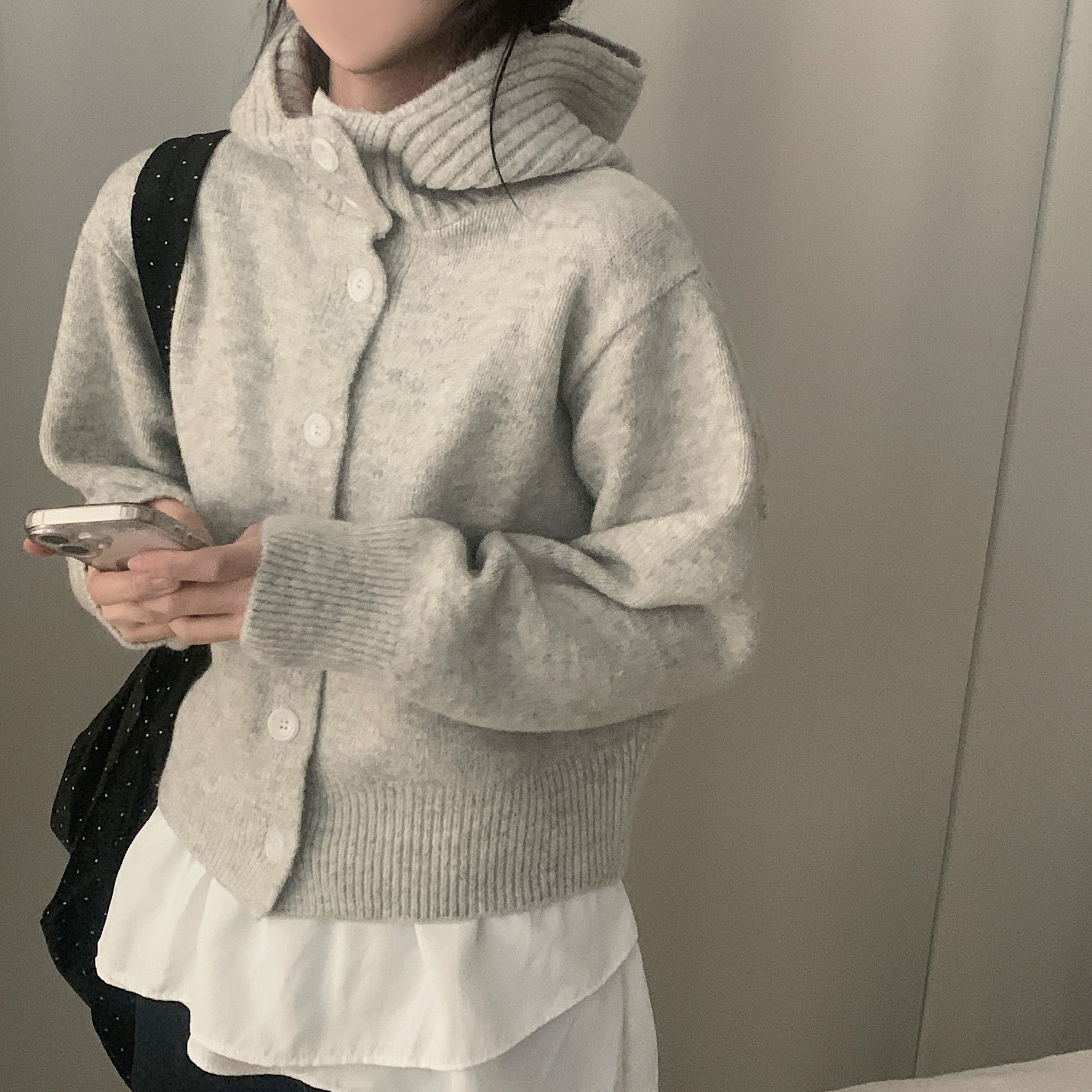 (N) nugu ツータックワイドスラックス ボアハイネックカーディガン N) nugu ツータックワイドスラックス ボアハイネック