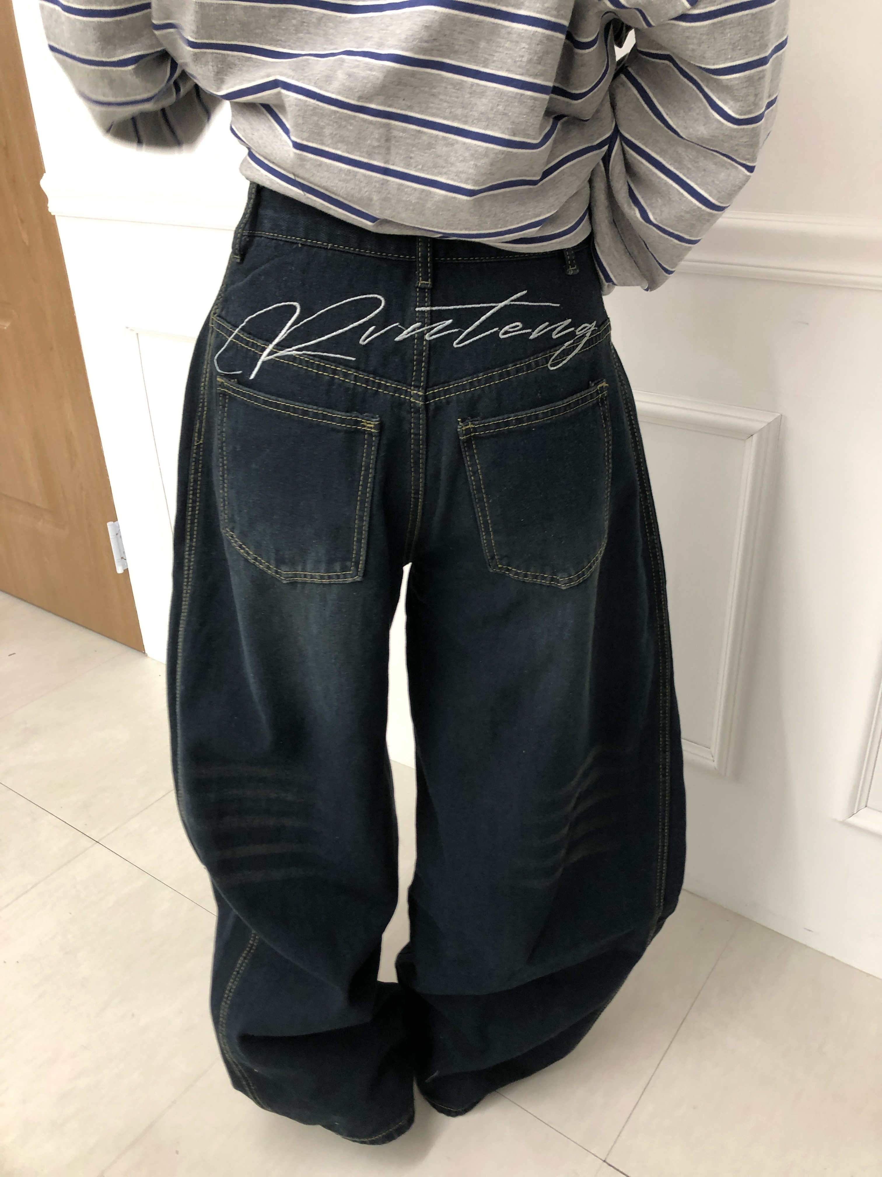 レタリングデニムパンツ | ファッション通販サイト NUGU