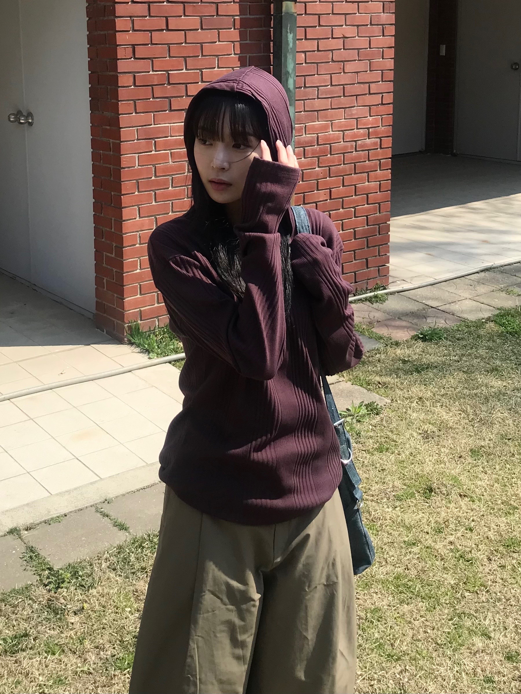 ヘンリーネックニットフードパーカー | ファッション通販サイト NUGU