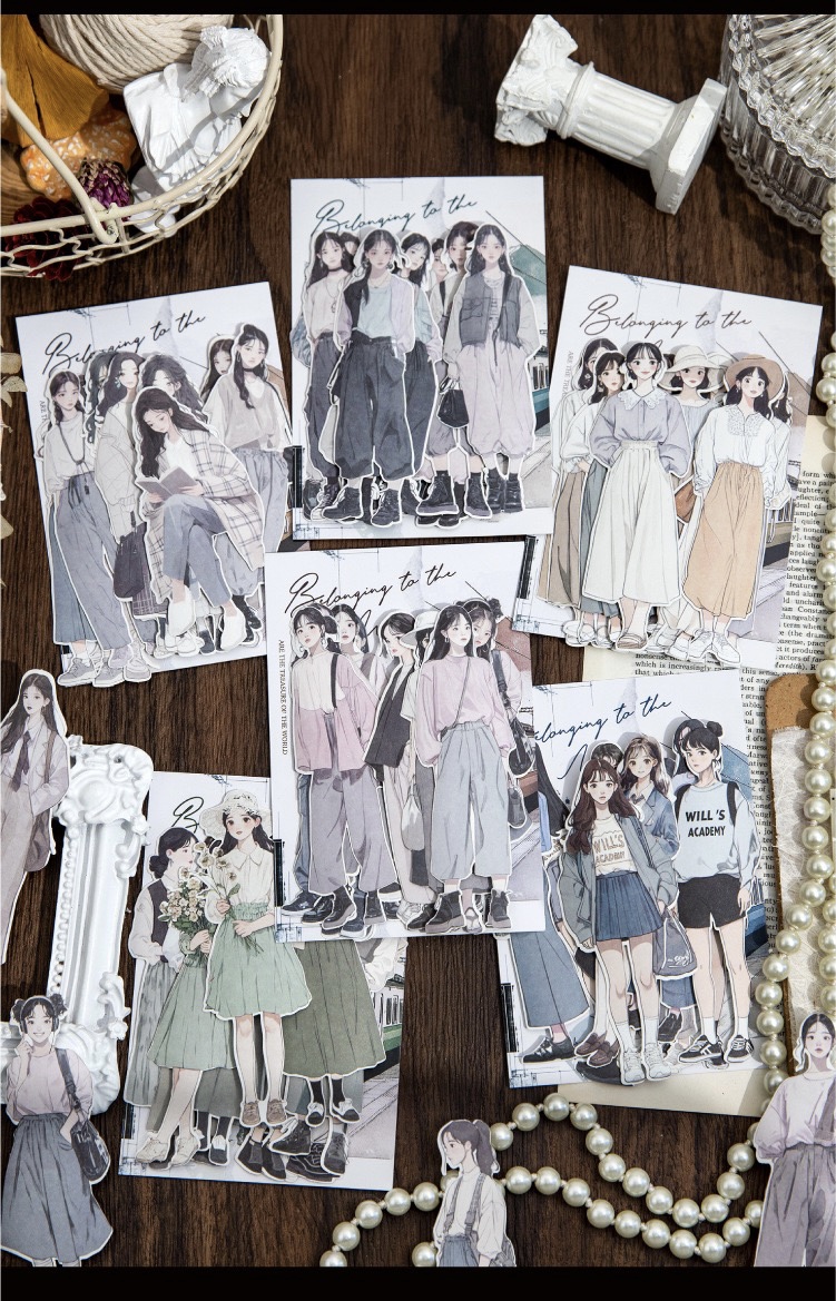 6종 10p 회사원 소녀 조각스티커 상세 이미지 1