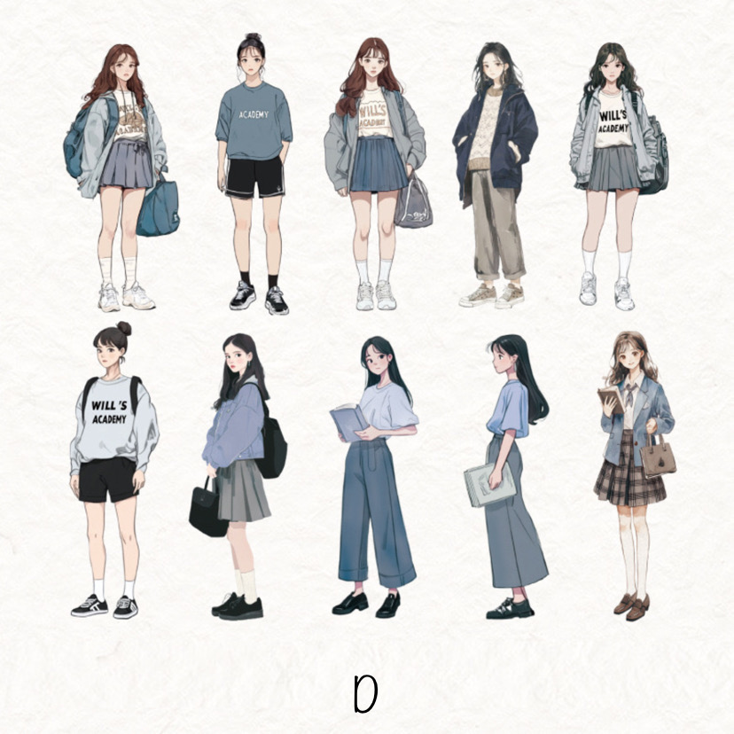 6종 10p 회사원 소녀 조각스티커 상세 이미지 13