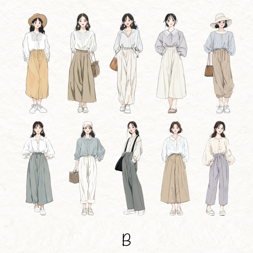 6종 10p 회사원 소녀 조각스티커 상세 이미지 11