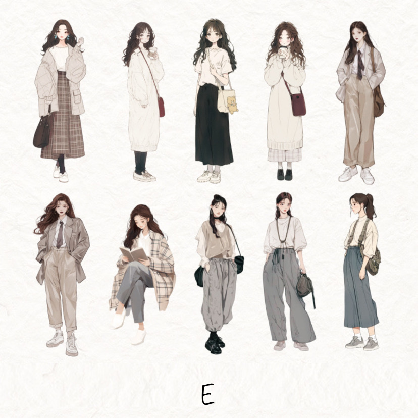 6종 10p 회사원 소녀 조각스티커 상세 이미지 14