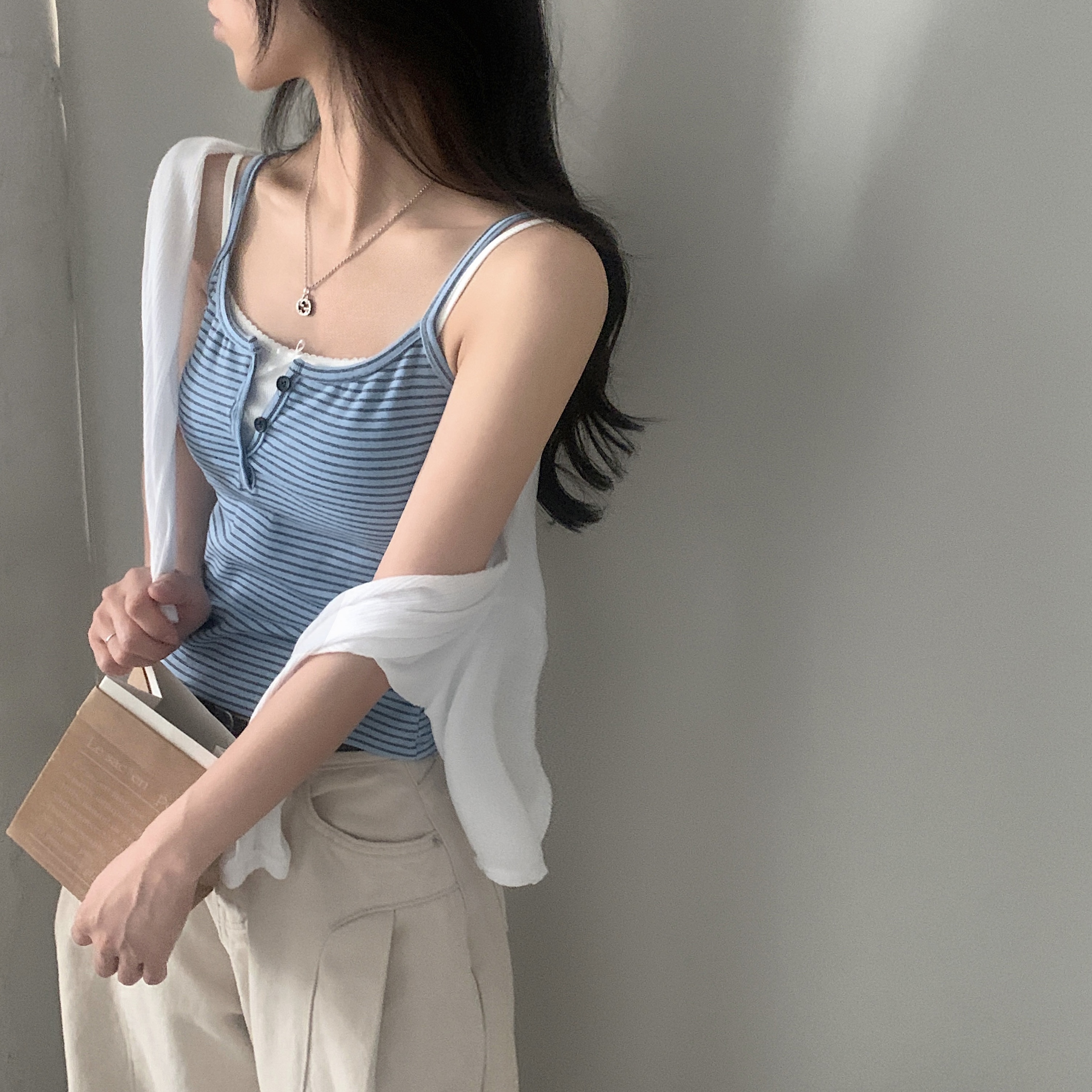 ボタンストライプキャミソール-5color | ファッション通販サイト