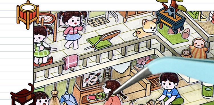 4종 3D 입체 상자 속 세상 씰스티커 상세 이미지 11