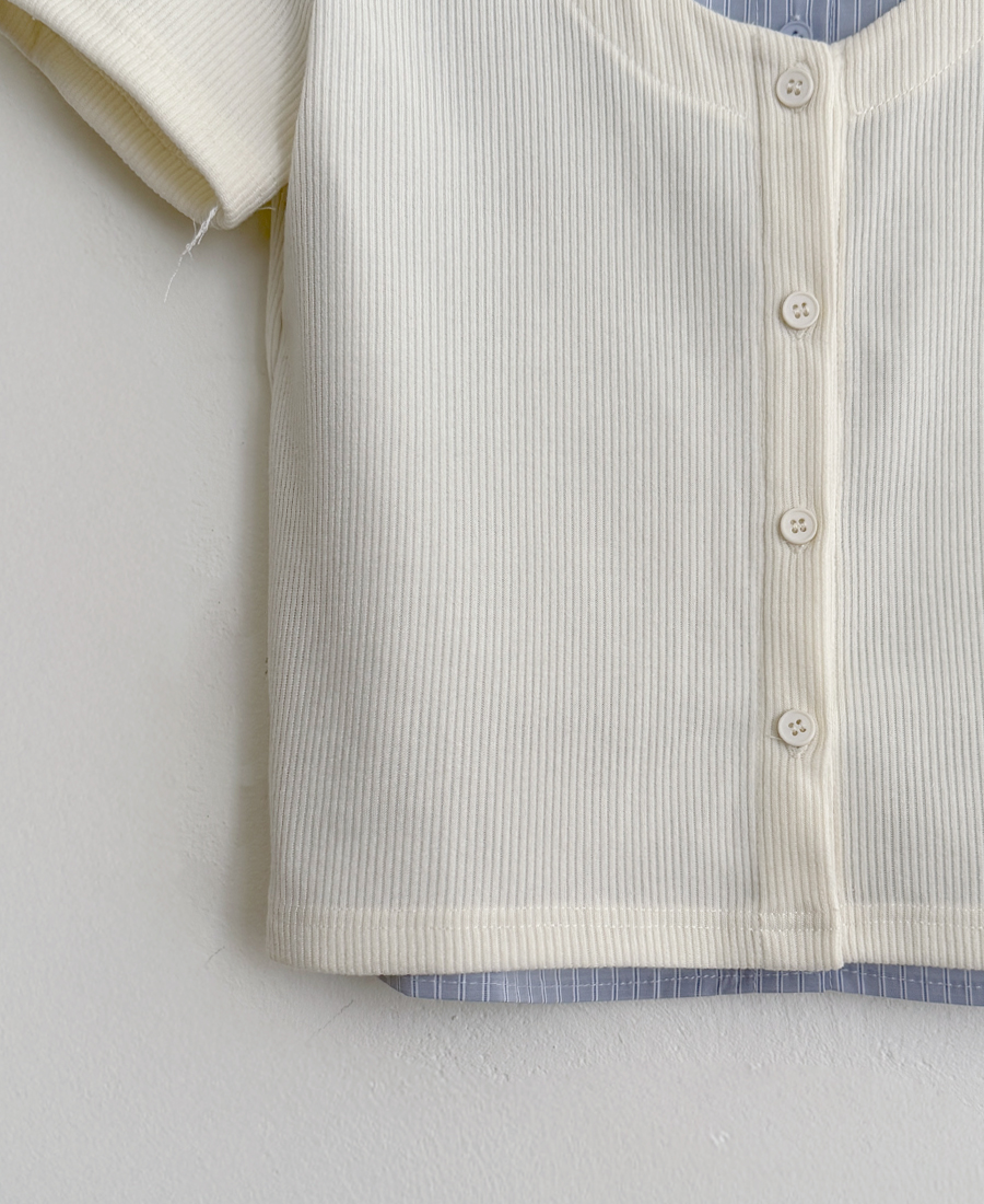 ストライプスリムボタンステッチニット | ファッション通販サイト NUGU