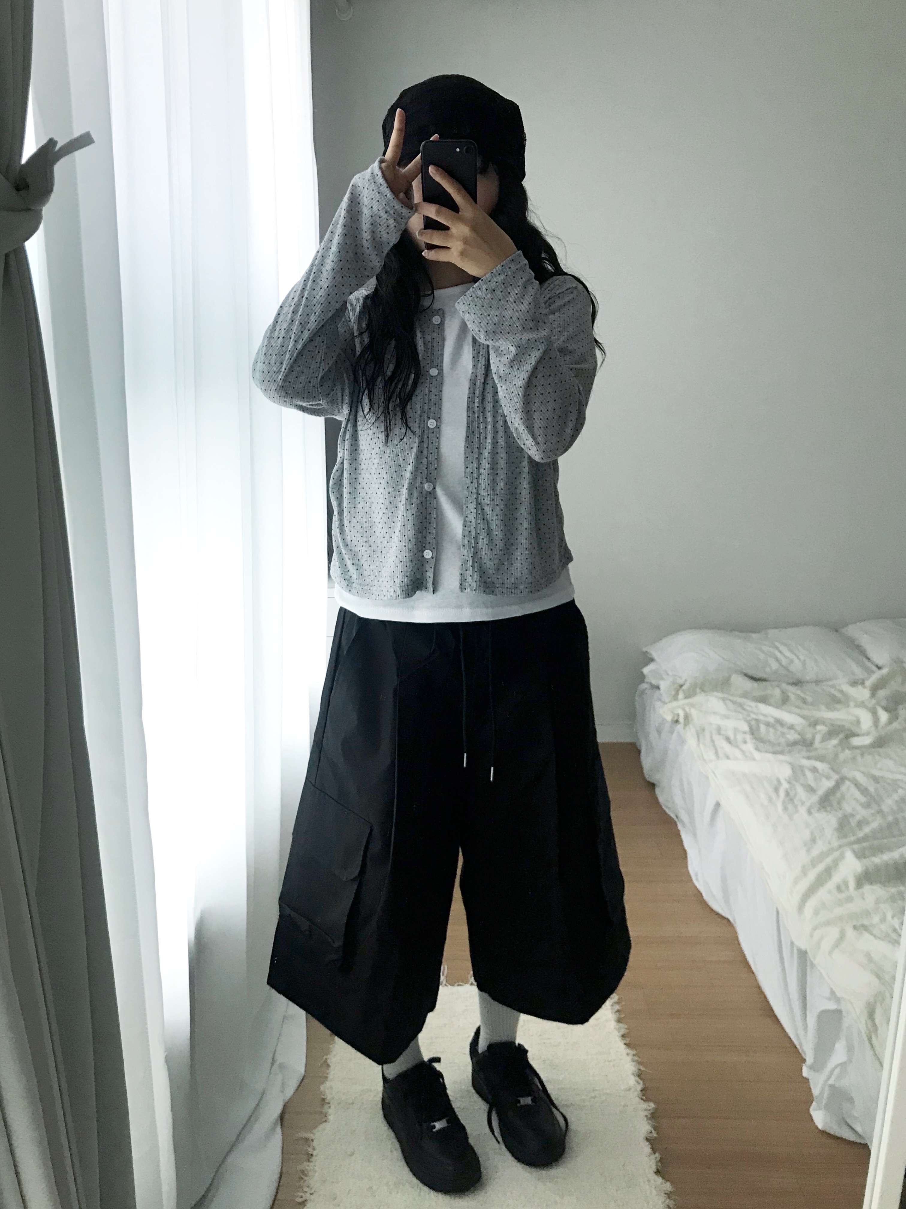 K*2様 Y2K PPFM リネン カーゴ サルエルパンツ 黒系 RICK OWENS - 【24AW】サルエル カーゴ ロング パンツ / CARGO