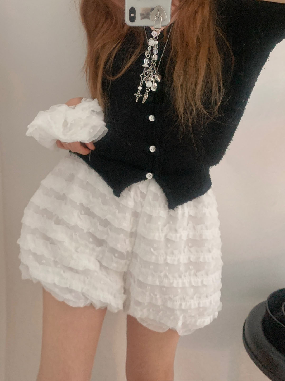 rurumu:シャーリングフリルパンツ rurumu:（ルルムウ）の「rurumu:/ルルムウ/lace-up frill PT