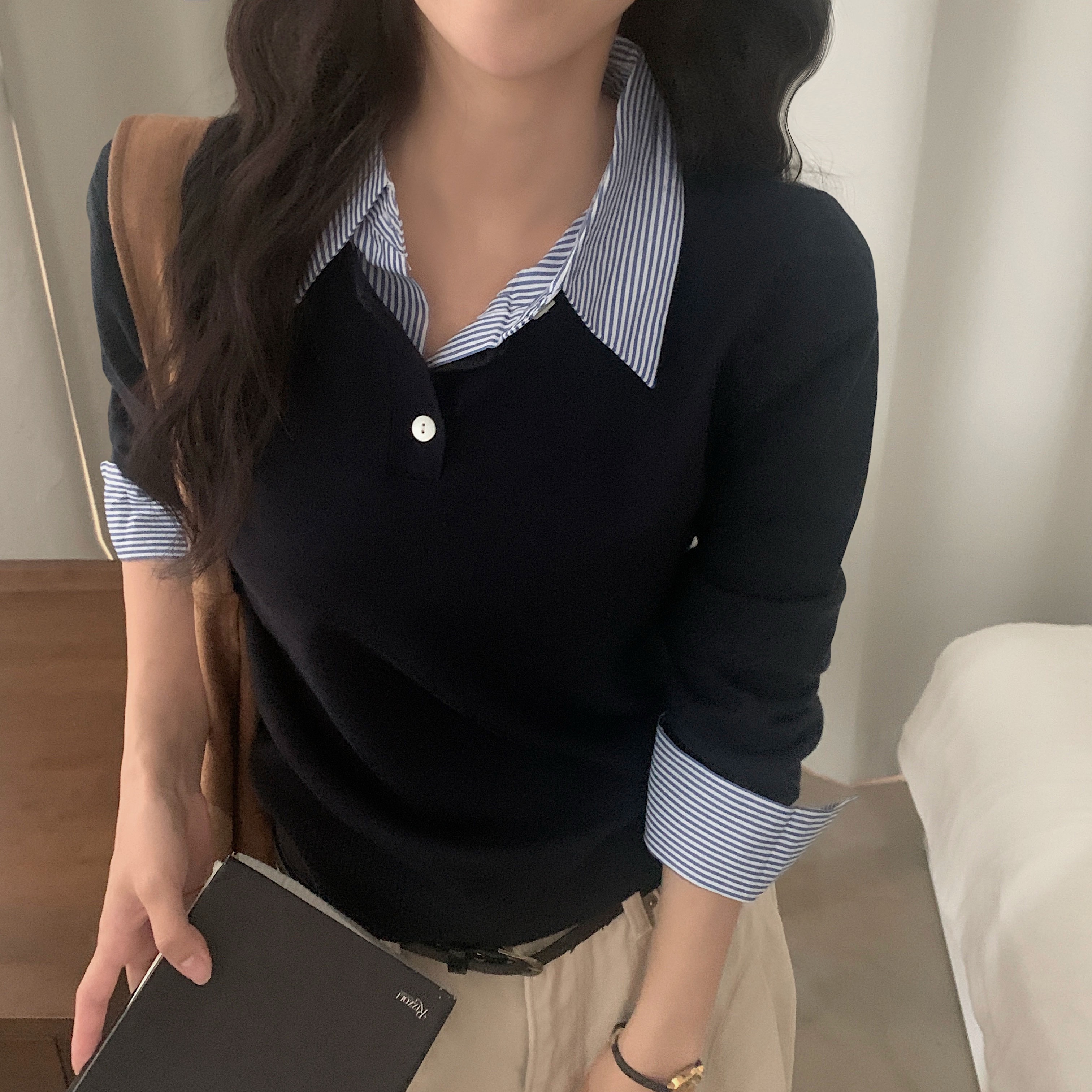 3color)シャツドッキングニット | ファッション通販サイト NUGU