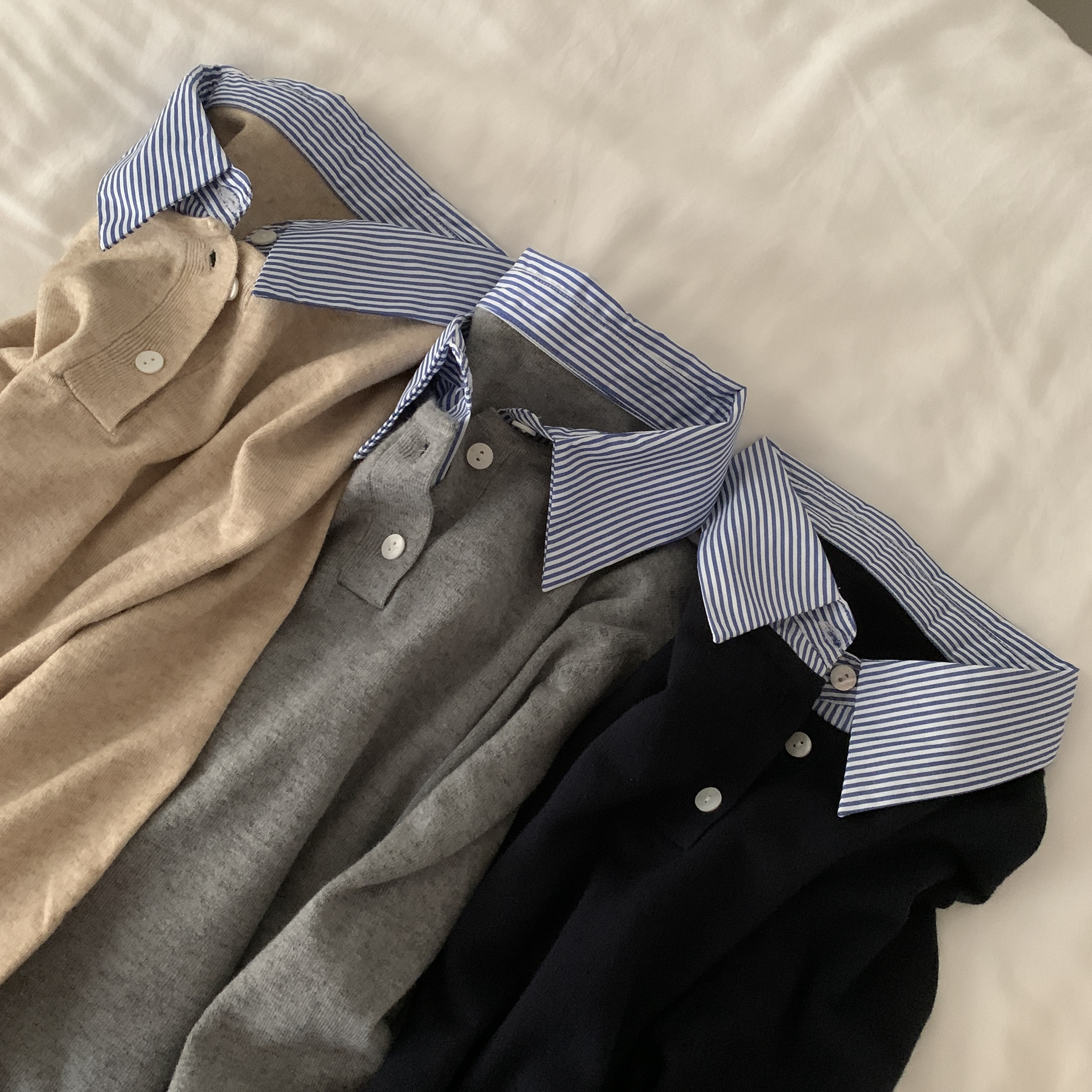 3color)シャツドッキングニット | ファッション通販サイト NUGU