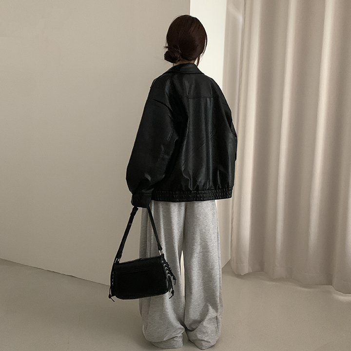 ルーズフィットレザージャケット | ファッション通販サイト NUGU