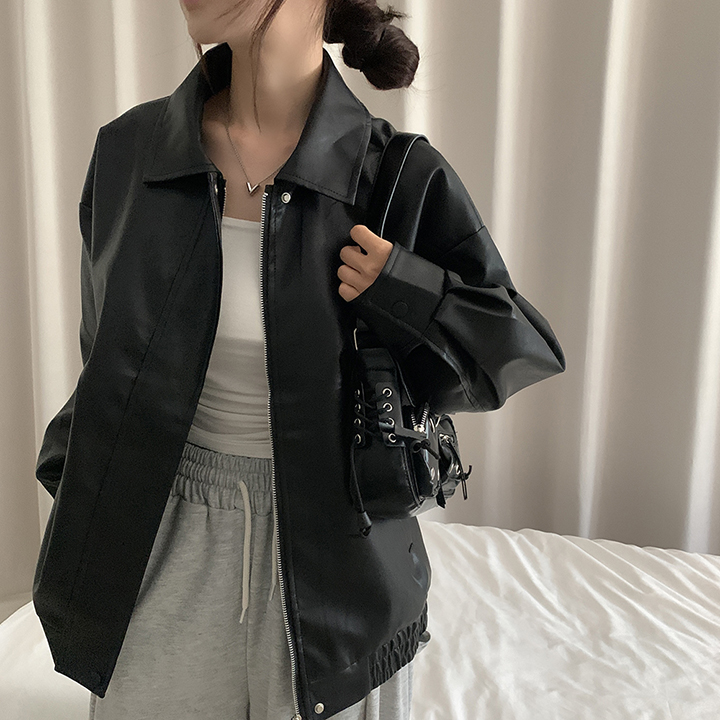 ルーズフィットレザージャケット | ファッション通販サイト NUGU