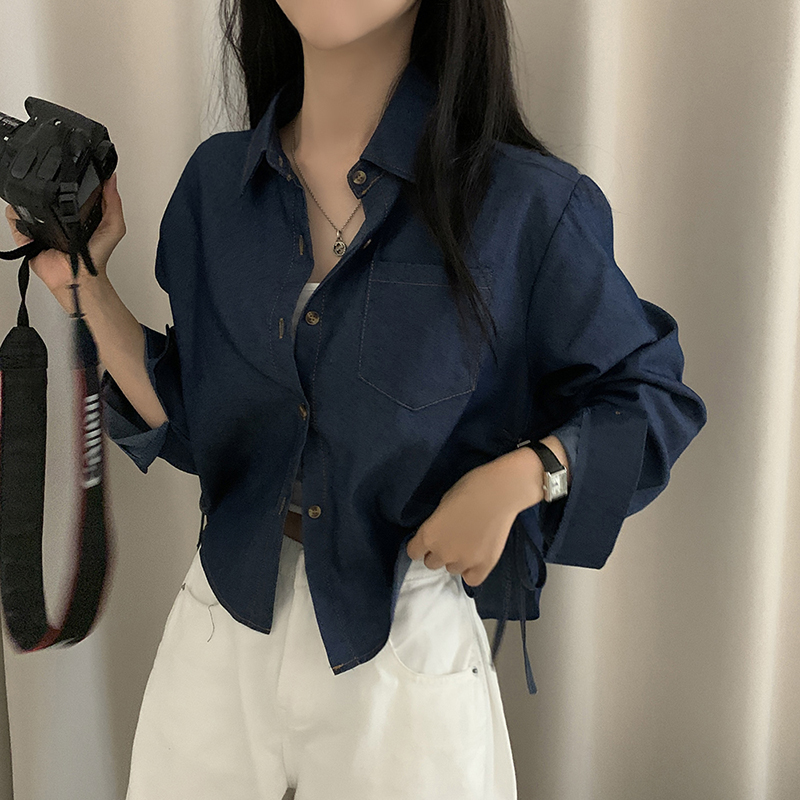 ストリング付きデニムポケットシャツ | ファッション通販サイト NUGU