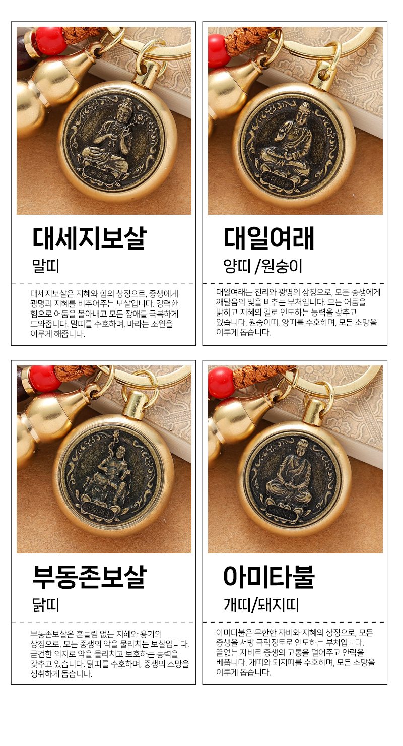 불교굿즈 재물복 12지신 띠별 펜던트키링 열쇠고리 상세 이미지 6