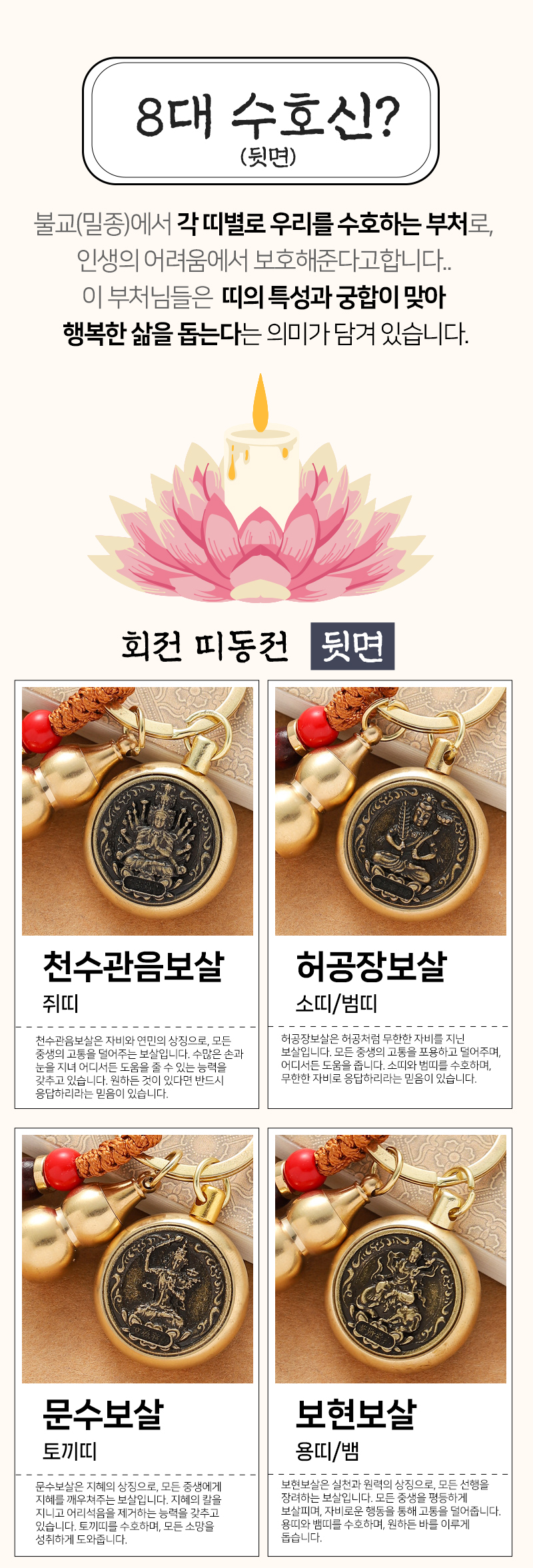 불교굿즈 재물복 12지신 띠별 펜던트키링 열쇠고리 상세 이미지 5