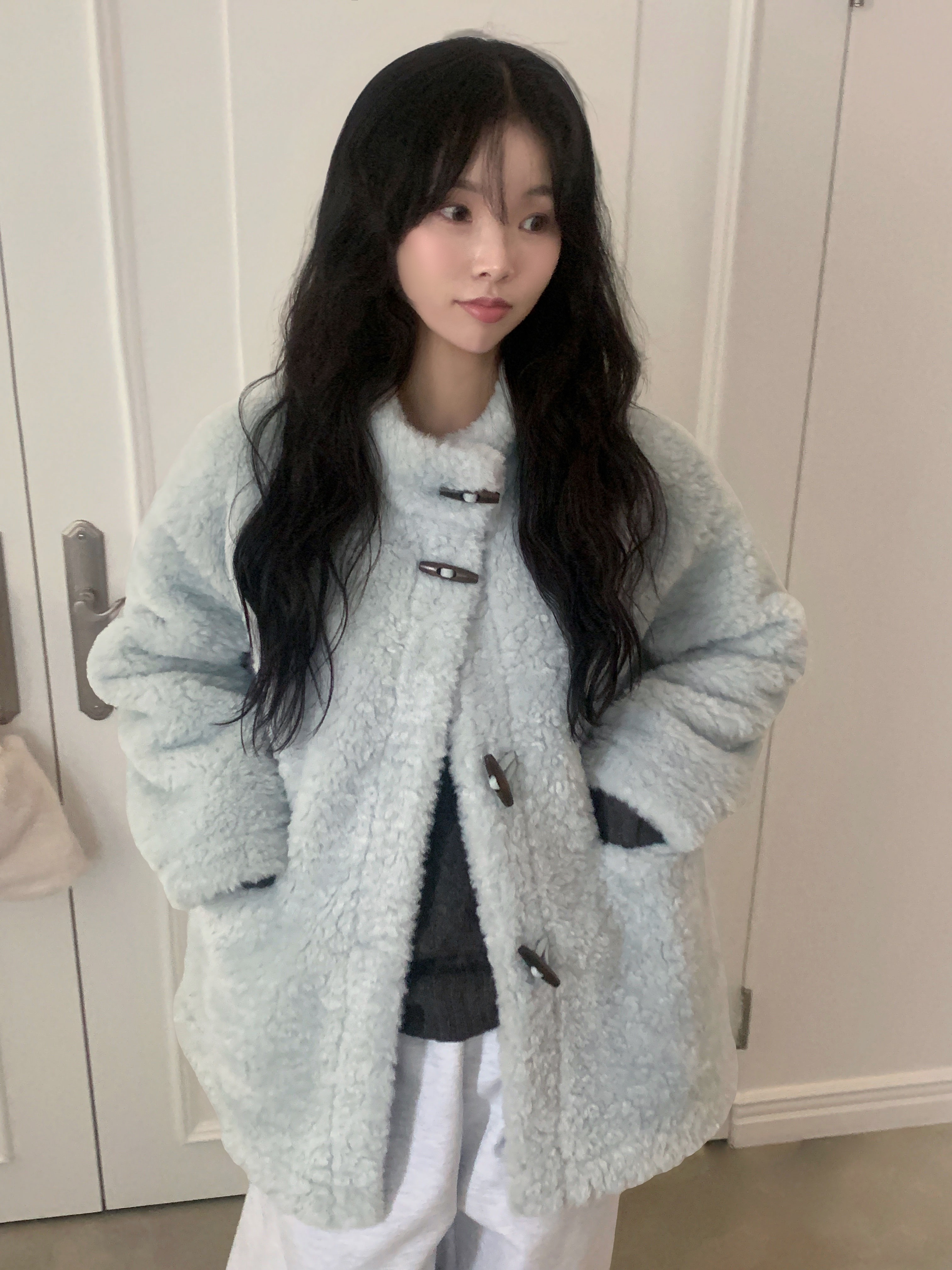 3 color) ボアダッフルミディ丈コート | ファッション通販サイト NUGU