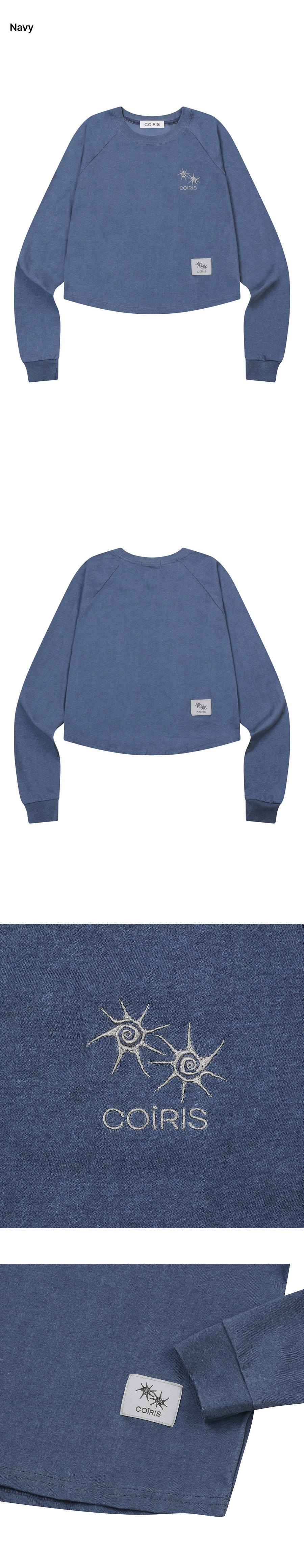 PIGMENT CROP ROLL LONG SLEEVE TEE - 2 COLORS CHARCOAL