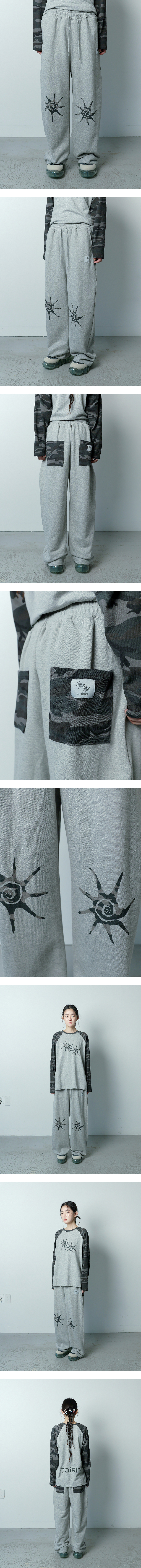 CONTRAST WIDE PANTS GREY