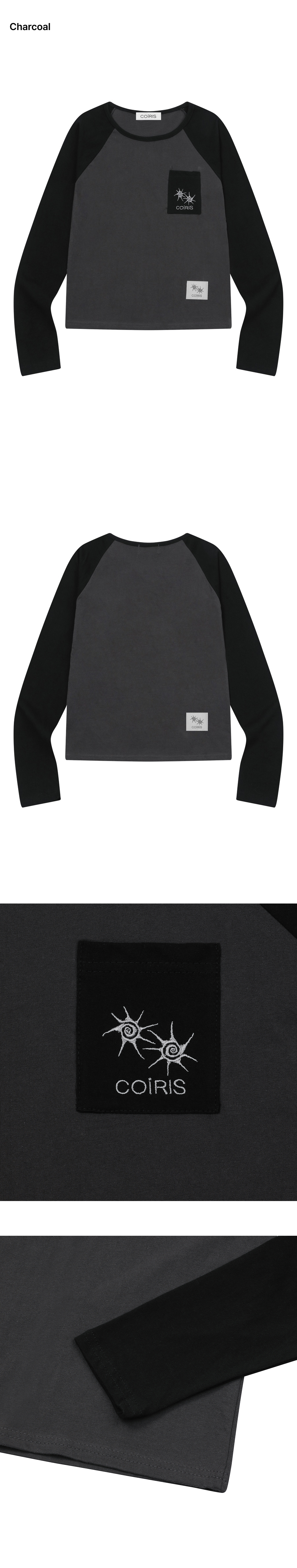 CONTRAST LONG SLEEVE TEE - 2 COLORS BLACK