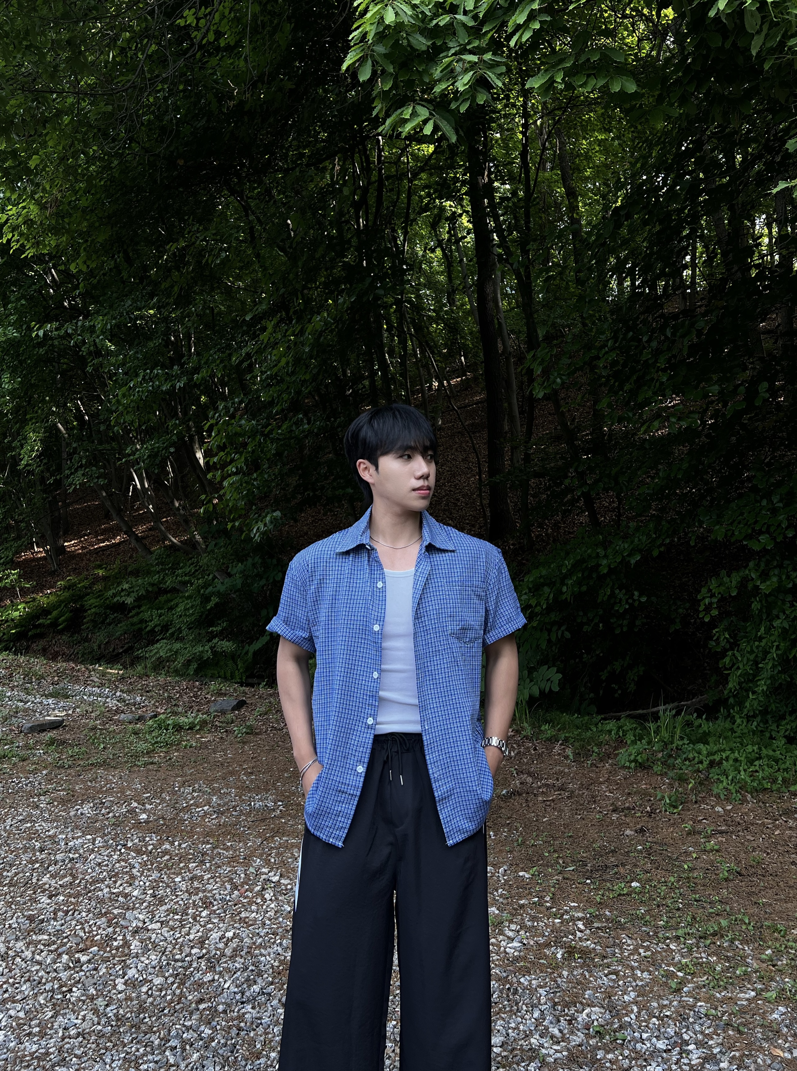 원 쿨링 투라인 트랙 나일론 스트링 팬츠 (2color)