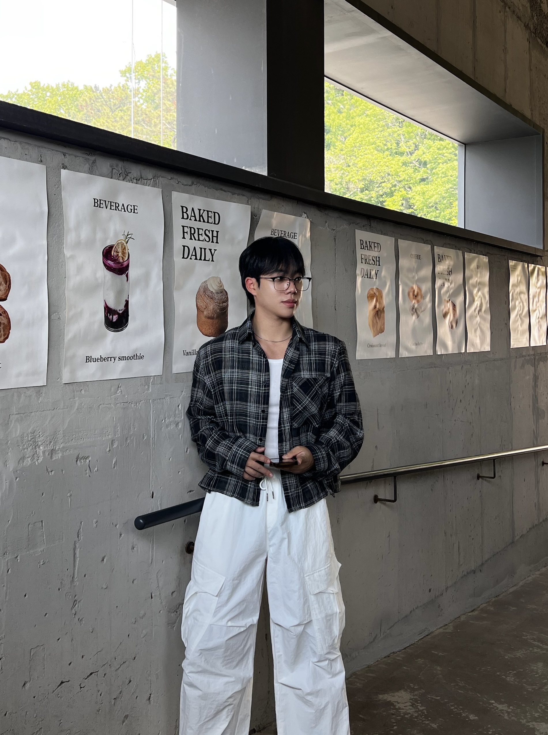 오덴 시그니처 린넨 크롭 체크 셔츠 (3color)
