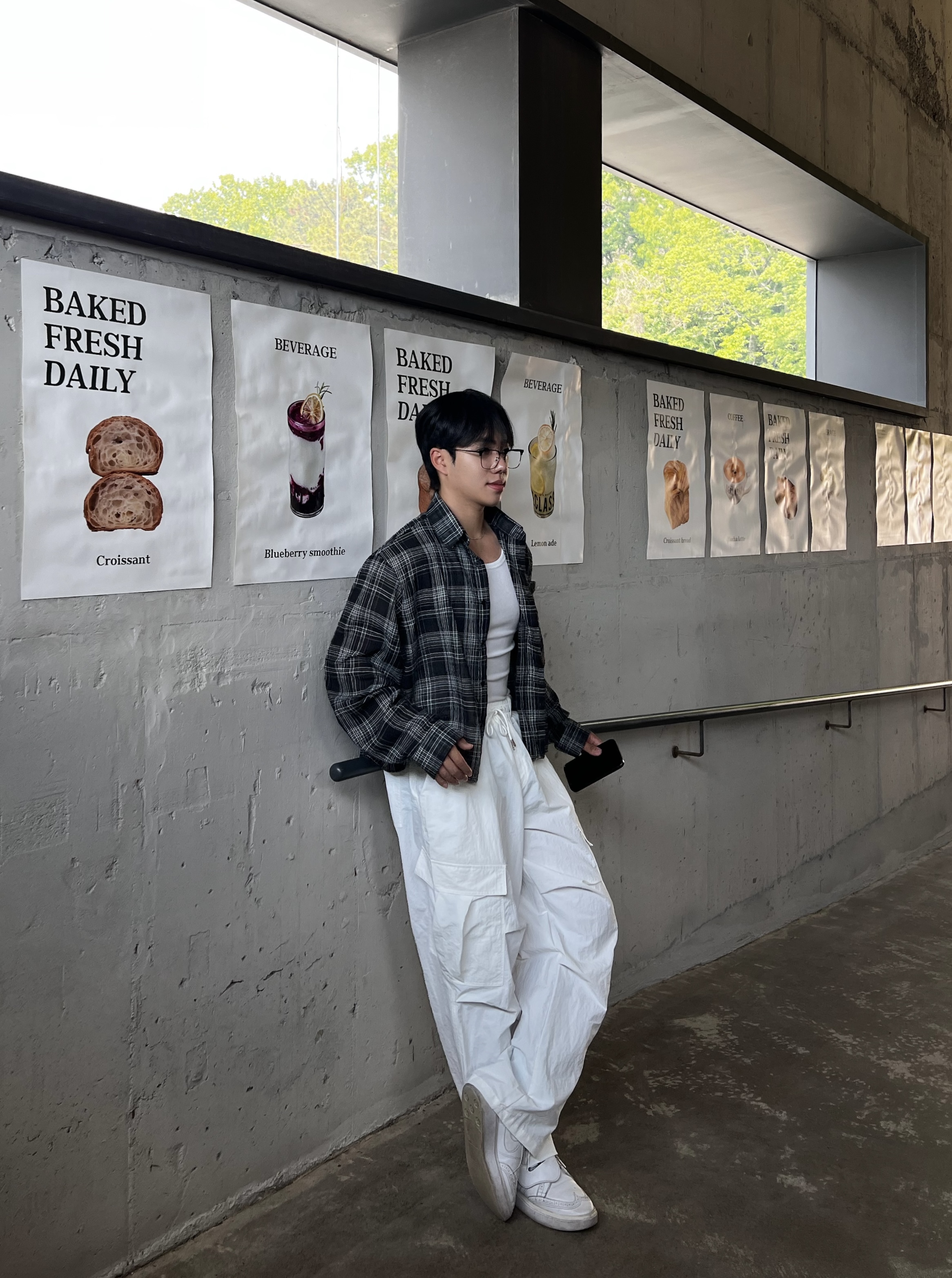 오덴 시그니처 린넨 크롭 체크 셔츠 (3color)