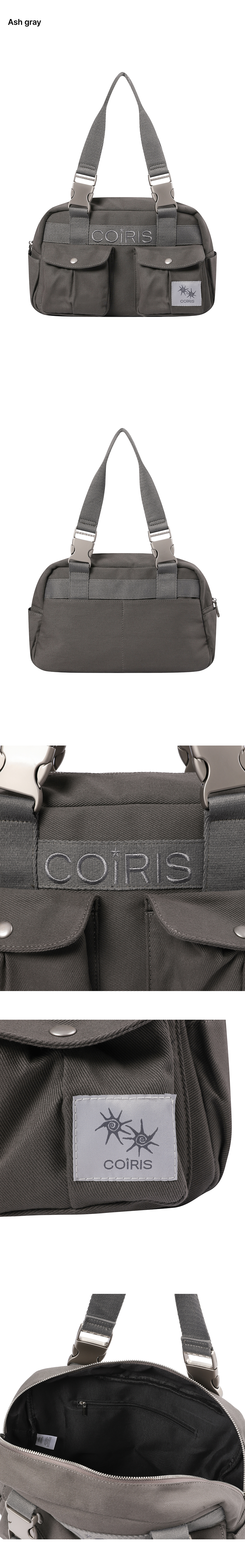 2 POCKET BUCKLE SHOULDER BAG - 2 COLORS BLACK