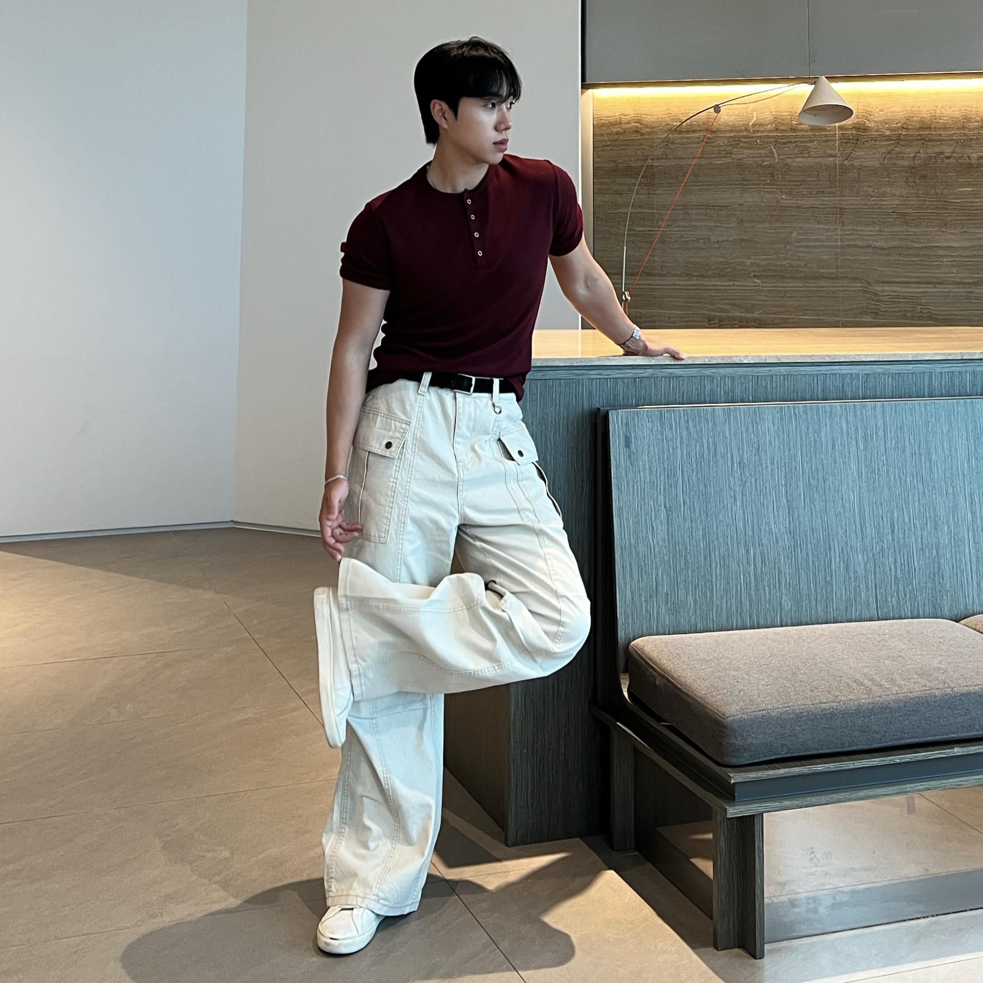 디르 딥 다잉 D링 절개 팬츠 (2color)