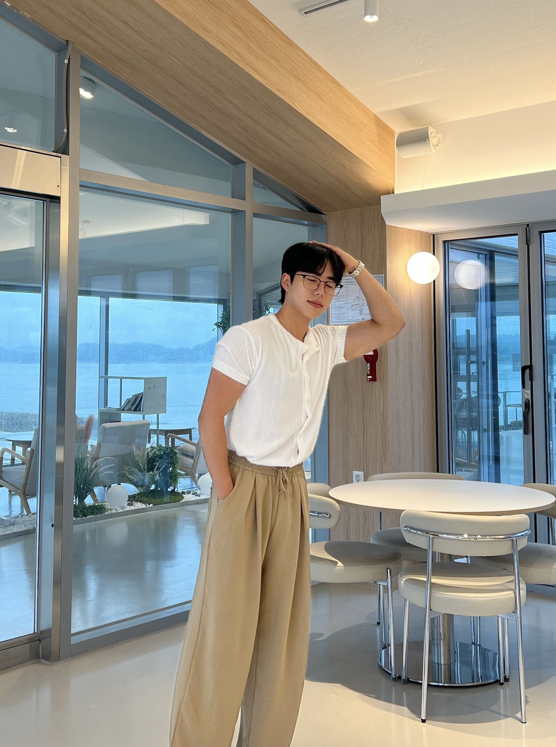 [1+1] 아크 쿨 린넨 원턱 밴딩 팬츠 (4color)