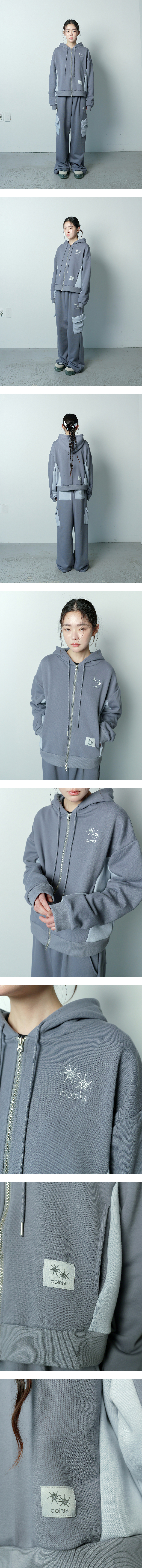 SIDE CONTRAST HOODIE UNISEX GREY