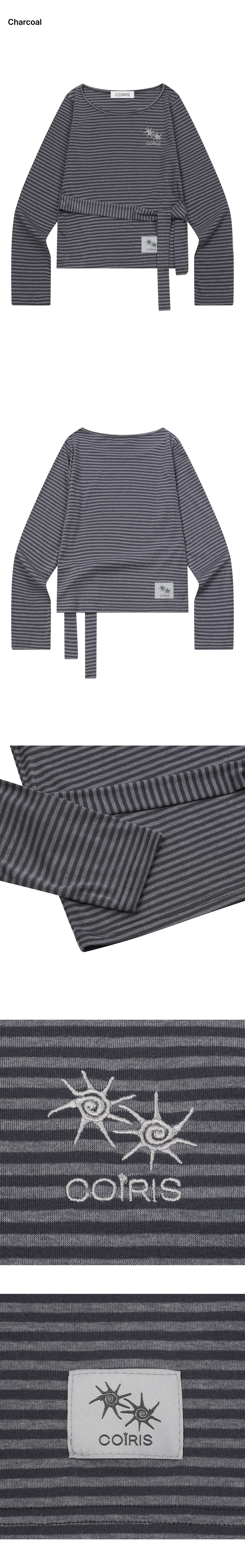 STRAP STRIPE LONG SLEEVE TEE - 2 COLORS BLACK