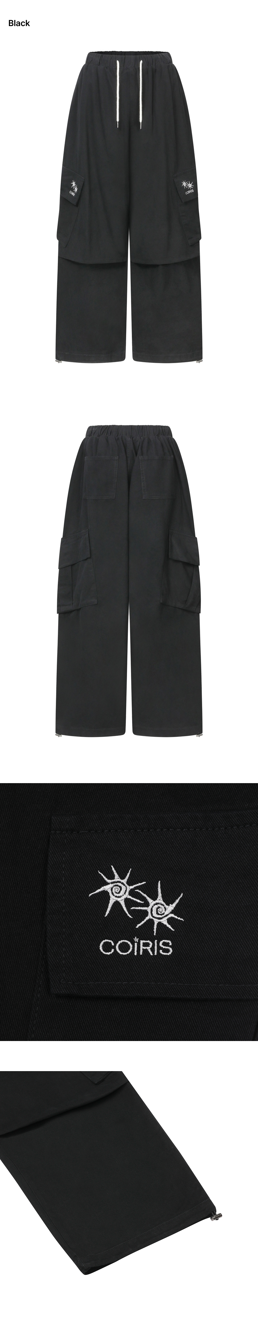 PIGMENT CARGO PANTS - 2 COLORS BLACK