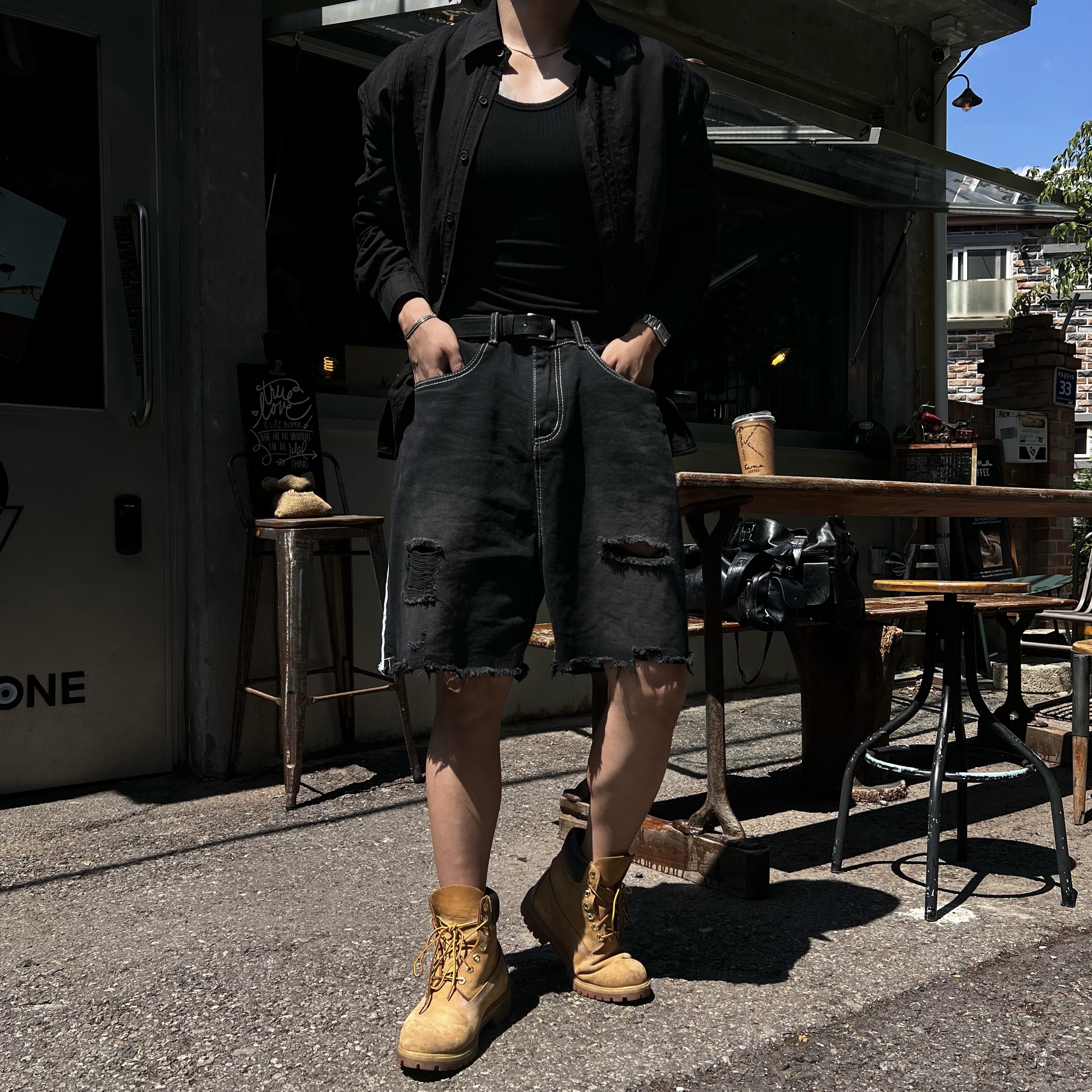 데트 스트라이프 린넨 셔츠 (3color)