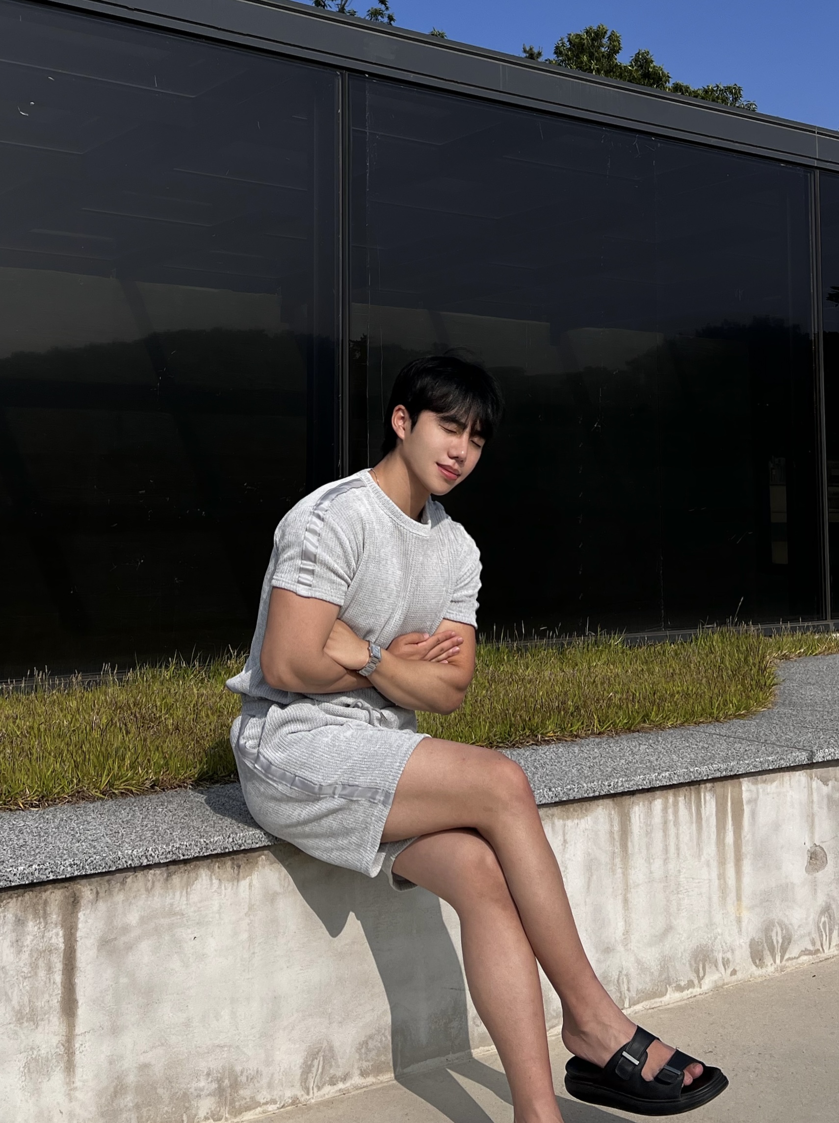 렉터 벨로아 스카치 테이핑 반팔 반바지 세트 (2color)