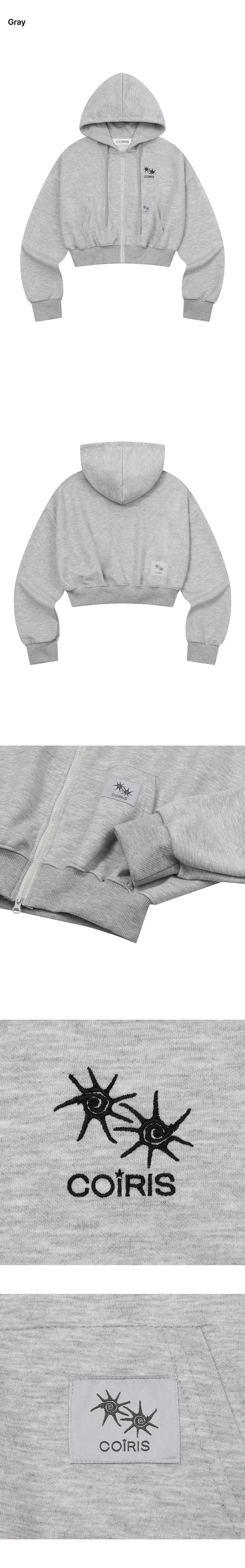 CROP HOODIE - 2 COLORS BLACK