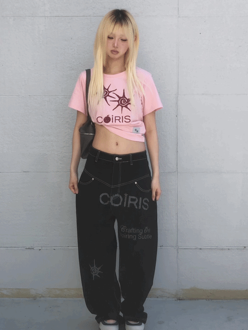 DOT SHORT SLEEVE TEE - 2 COLORS PINK