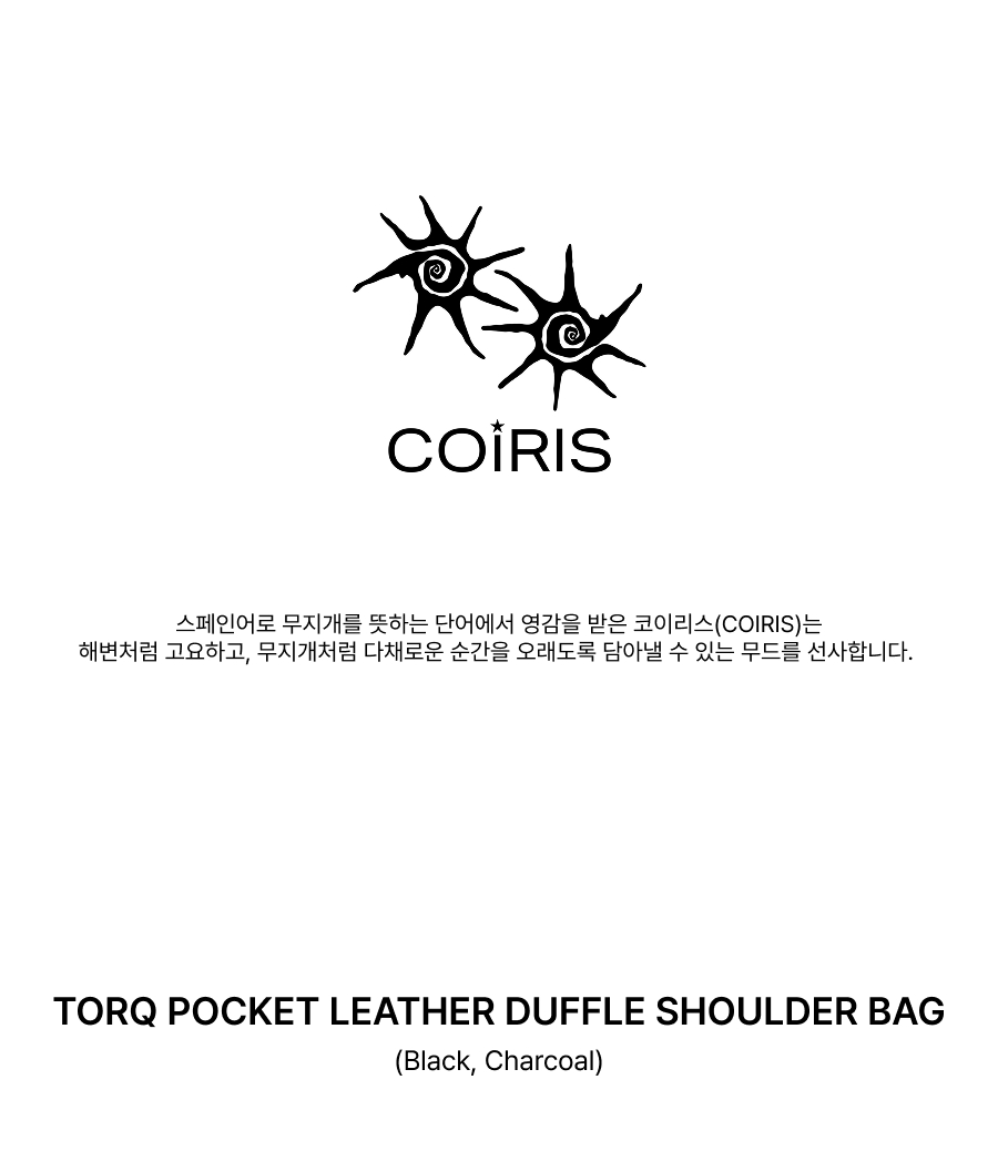 POCKET LEATHER SHOULDER BAG - 2 COLORS BLACK