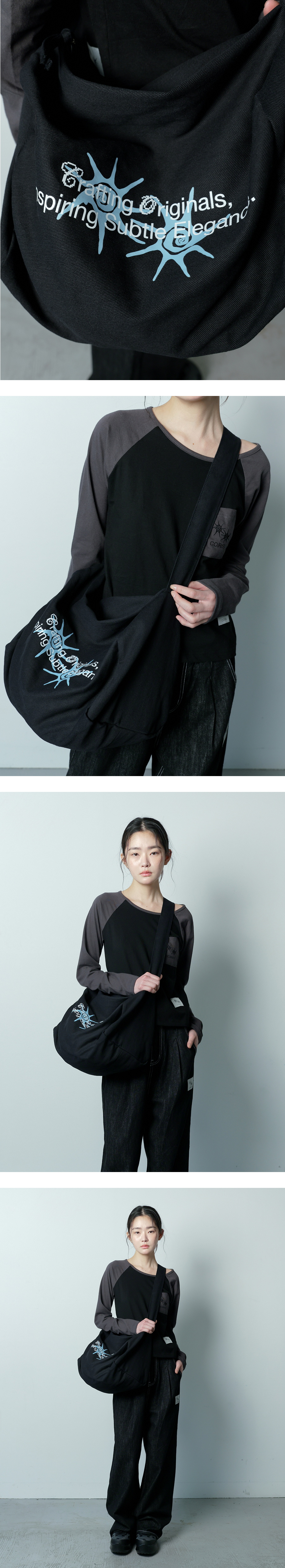 LETTERING CROSSBODY BAG - 3 COLORS BLACK