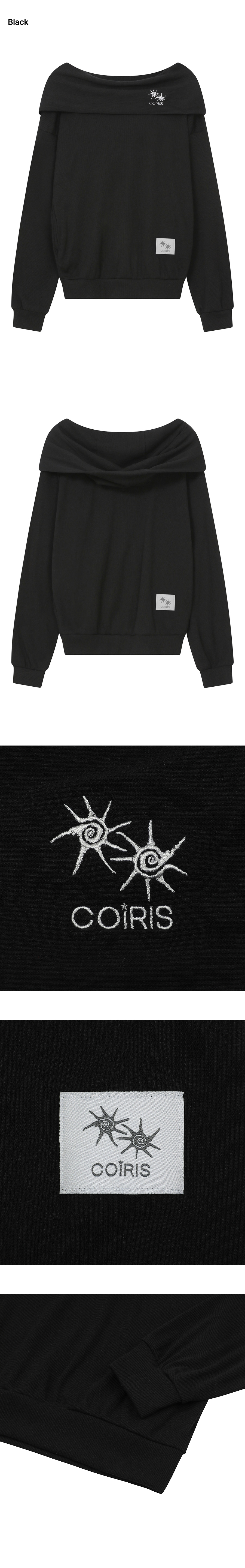 HOODIE OFF SHOULDER SWEATSHIRT - 3 COLORS BLACK