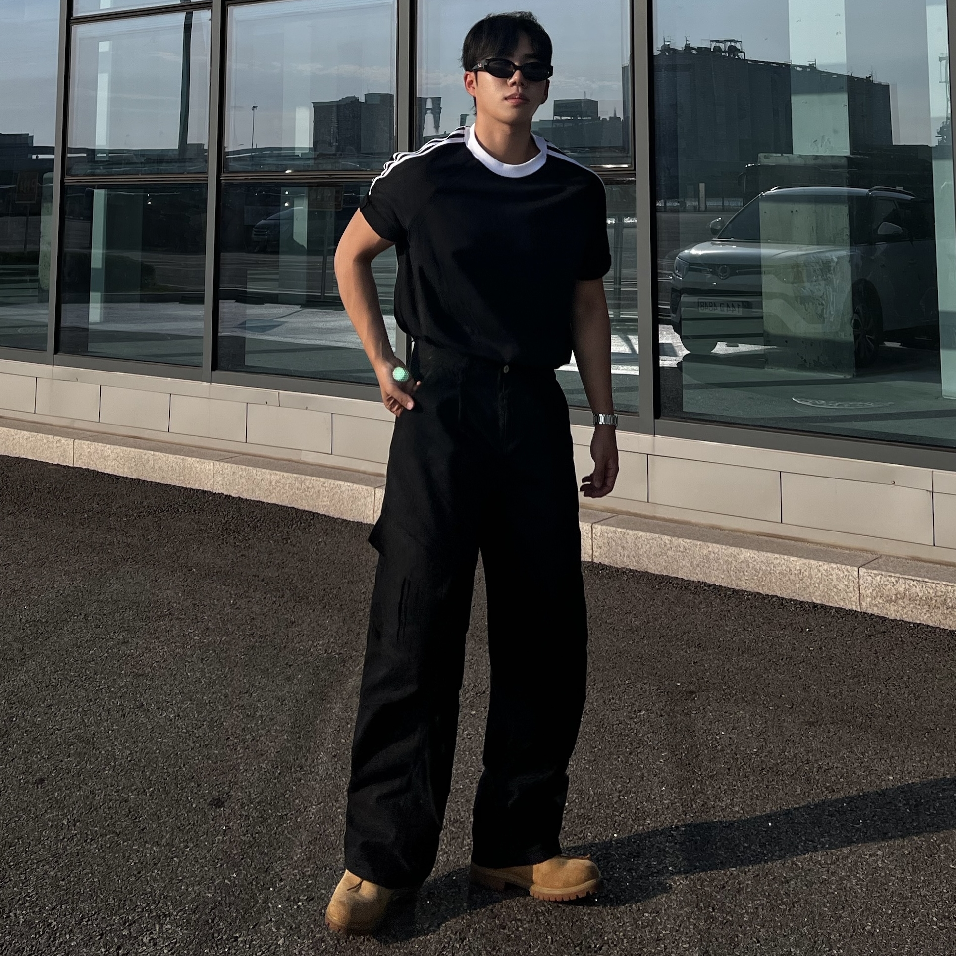 웨블 피그다잉 사선 카고 팬츠 (3color)