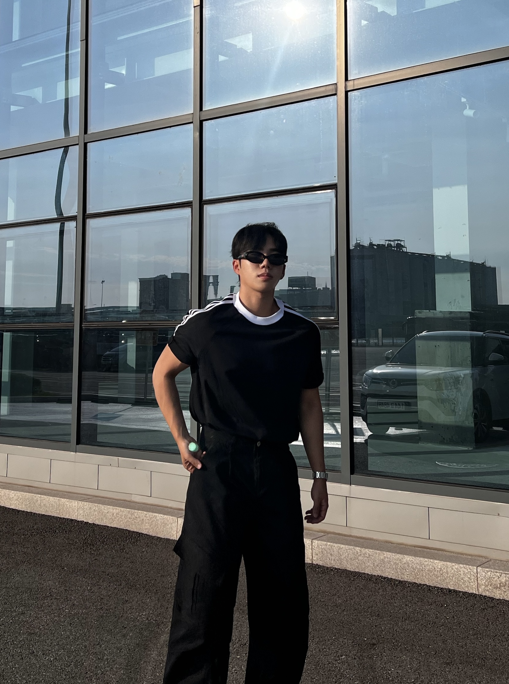 웨블 피그다잉 사선 카고 팬츠 (3color)